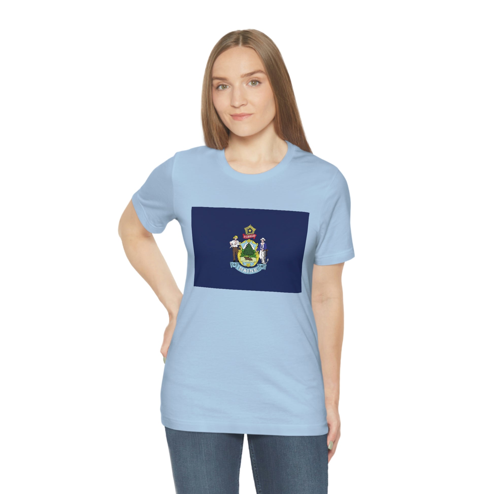 Maine Flag Unisex Jersey Short Sleeve Tee Tshirt T-shirt