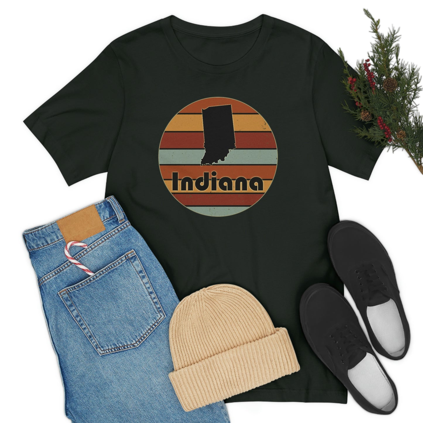 Indiana Retro Sunset Short Sleeve T-shirt