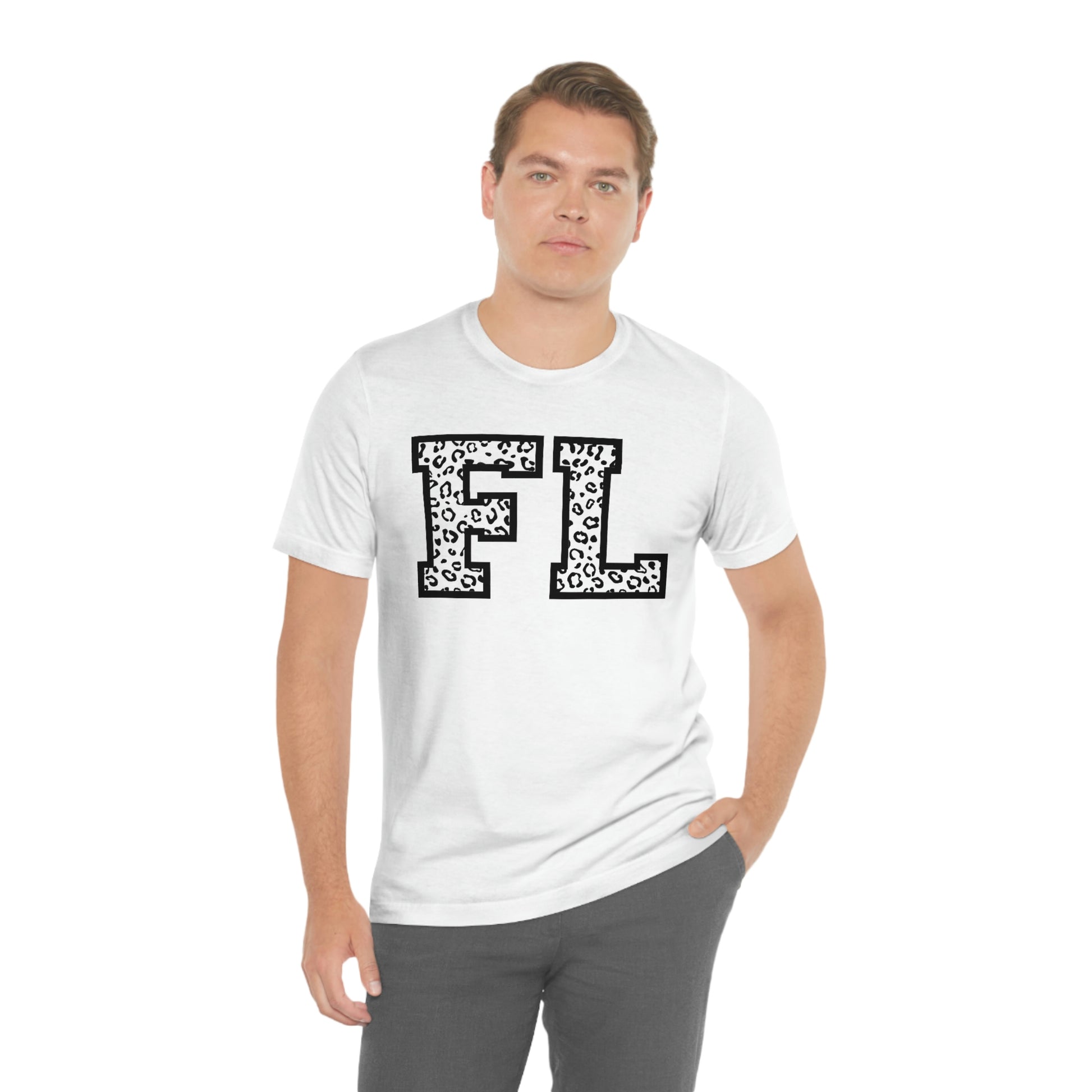 Florida FL Leopard Print Short Sleeve T-shirt