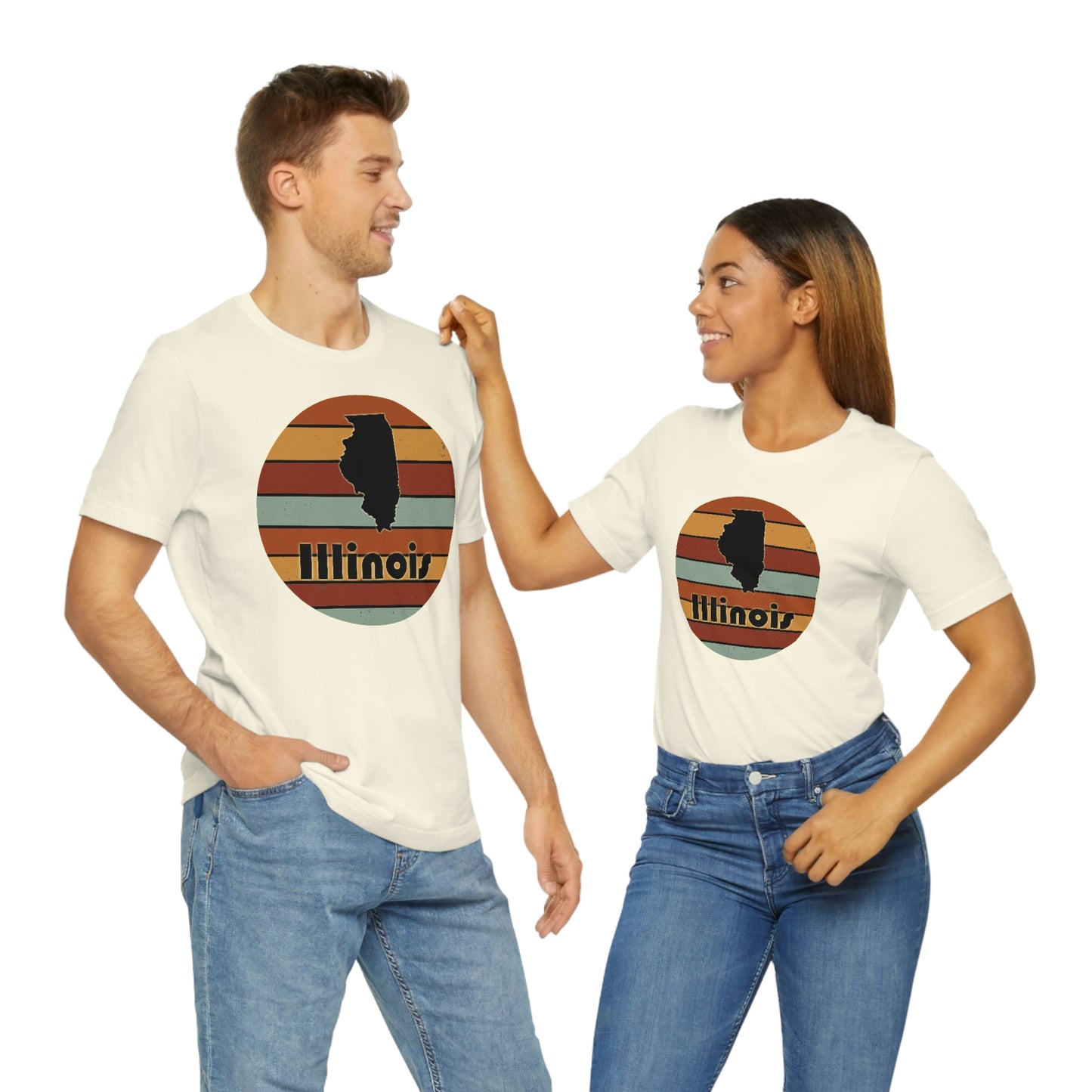 Illinois Retro Sunset Short Sleeve T-shirt