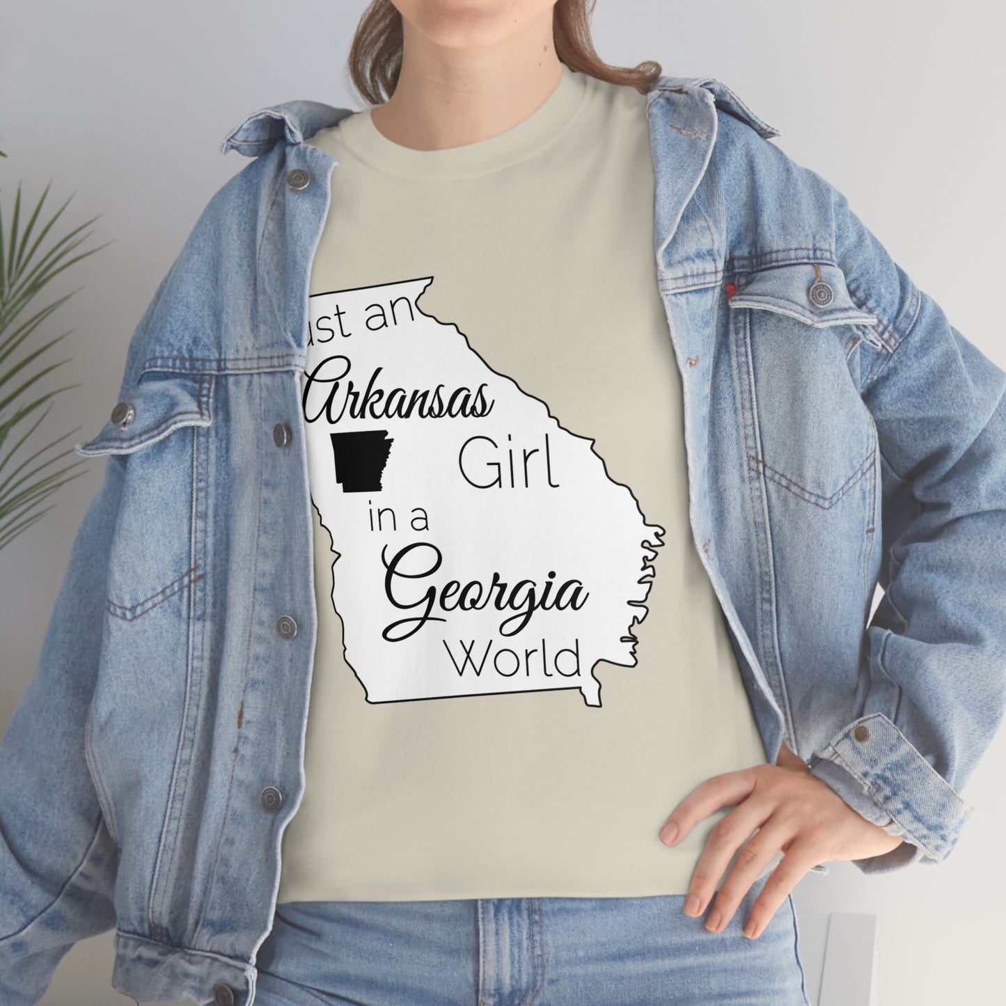 Just an Arkansas Girl in a Georgia World Unisex Heavy Cotton Tee