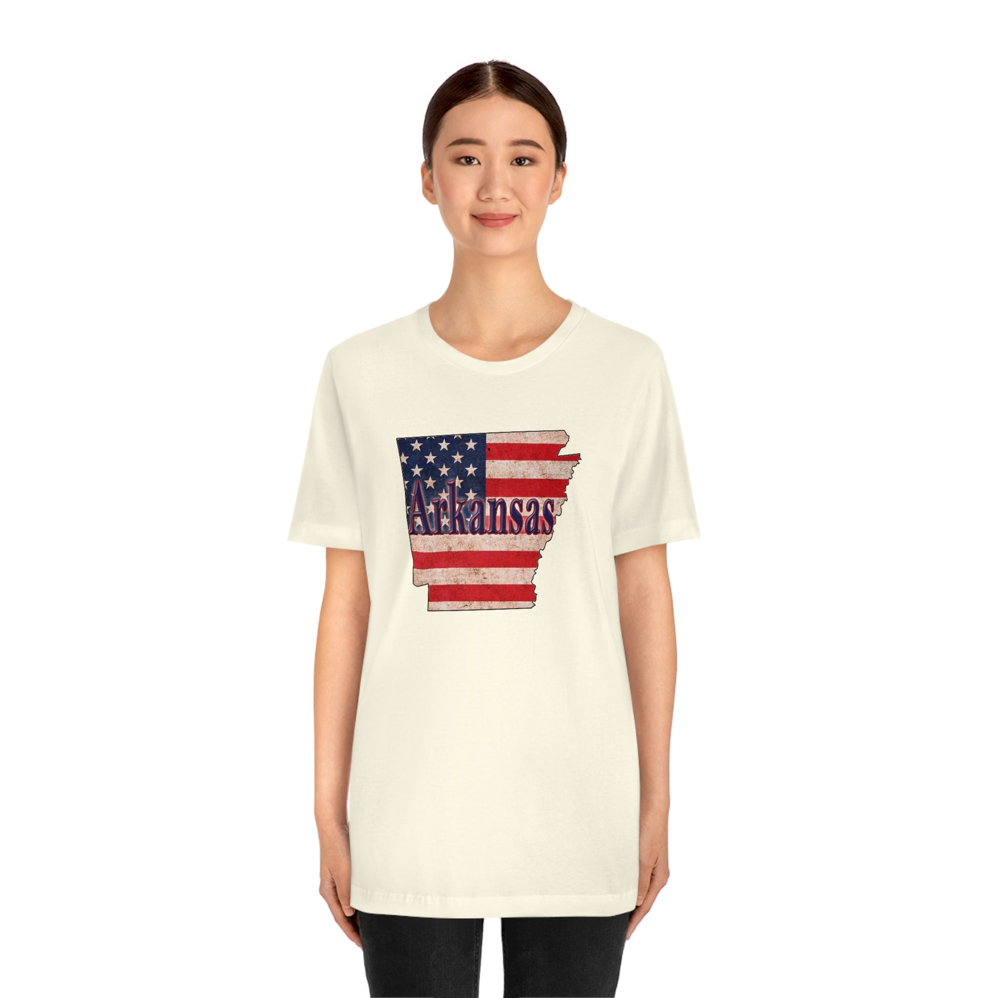 Arkansas US Flag Unisex Jersey Short Sleeve Tee Tshirt T-shirt