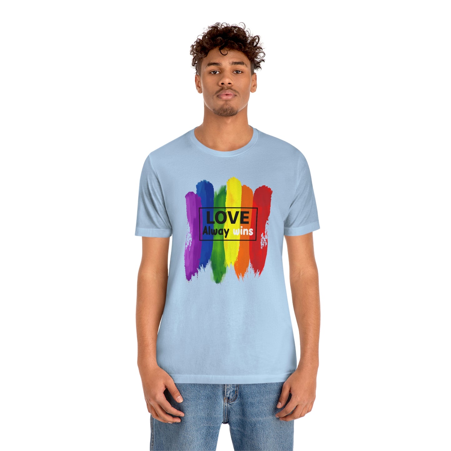 Love Always Wins LGBTQIA Print Unisex Jersey Short Sleeve Tee