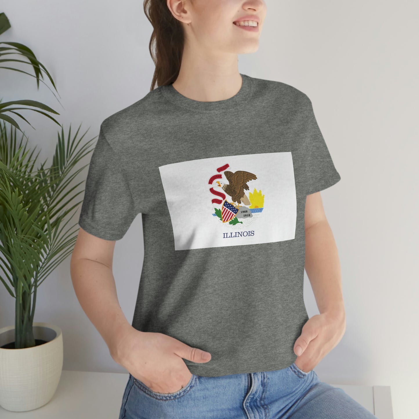 Illinois Flag Unisex Jersey Short Sleeve Tee Tshirt T-shirt
