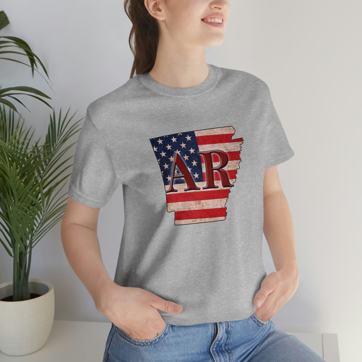 Arkansas AR US Flag Unisex Jersey Short Sleeve Tee Tshirt T-shirt