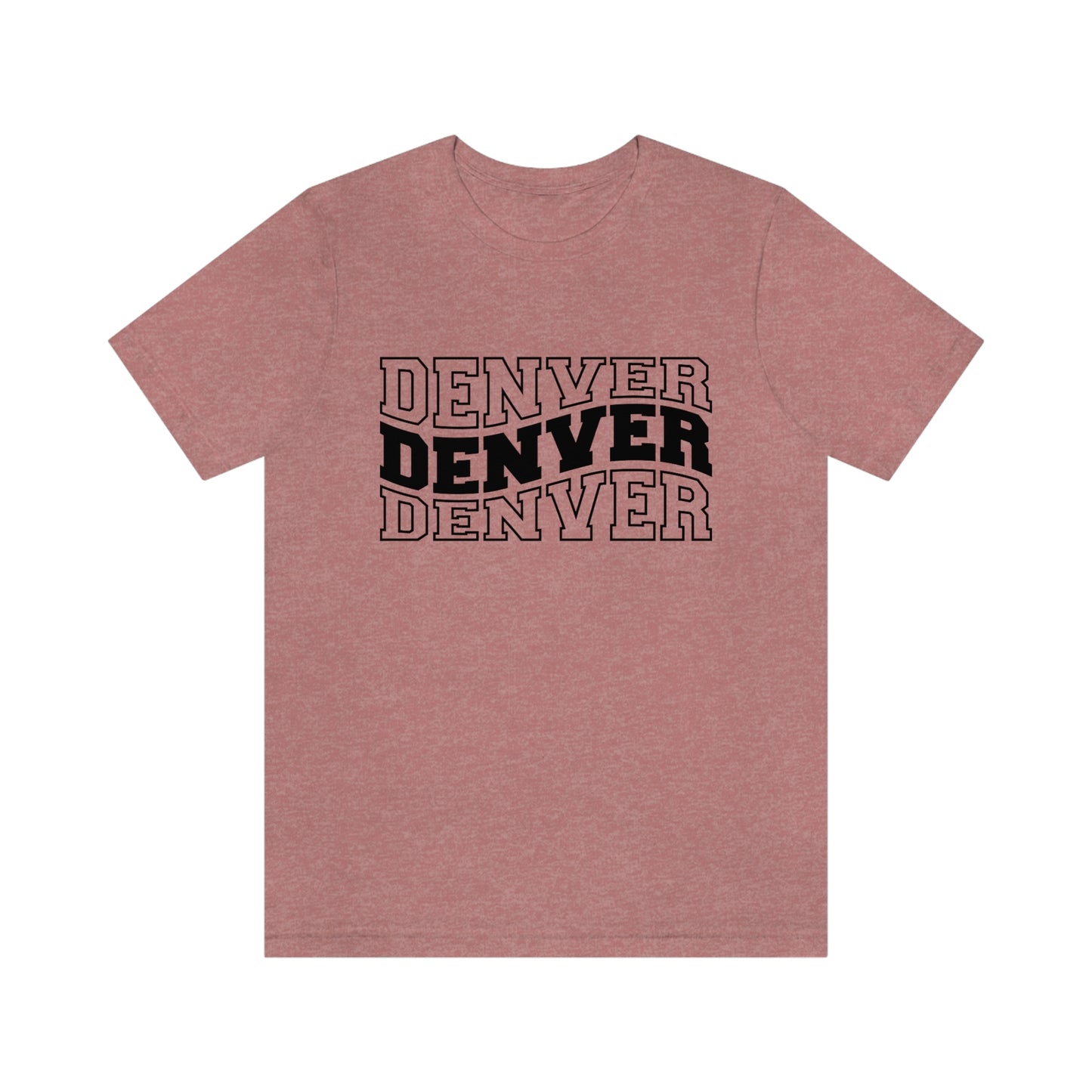 Denver Varsity Wavy Unisex Jersey Short Sleeve Tee Tshirt T-shirt