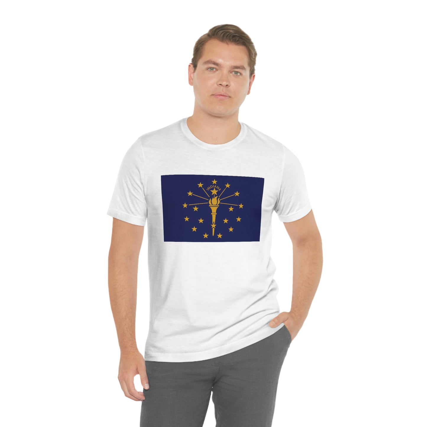 Indiana Flag Unisex Jersey Short Sleeve Tee Tshirt T-shirt