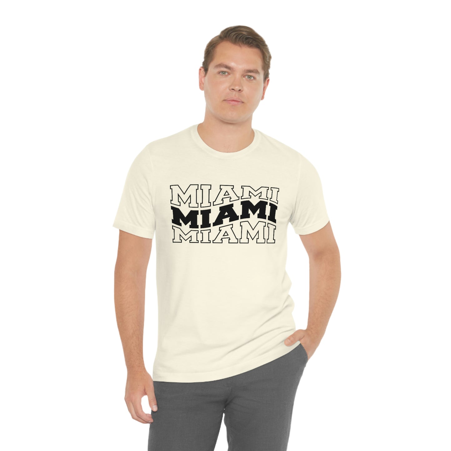Miami Varsity Letters Wavy Florida Short Sleeve T-shirt
