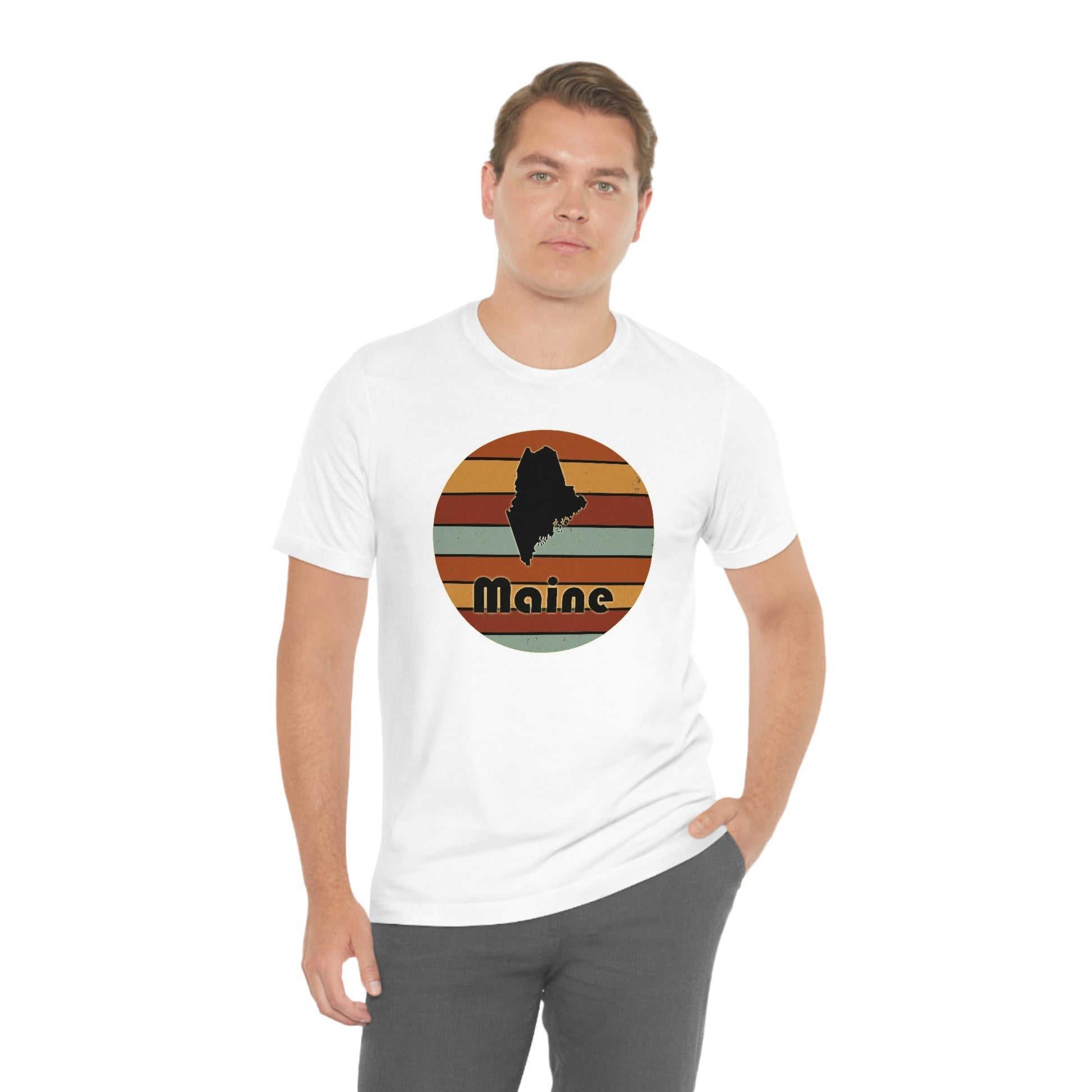 Maine Retro Sunset Short Sleeve T-shirt