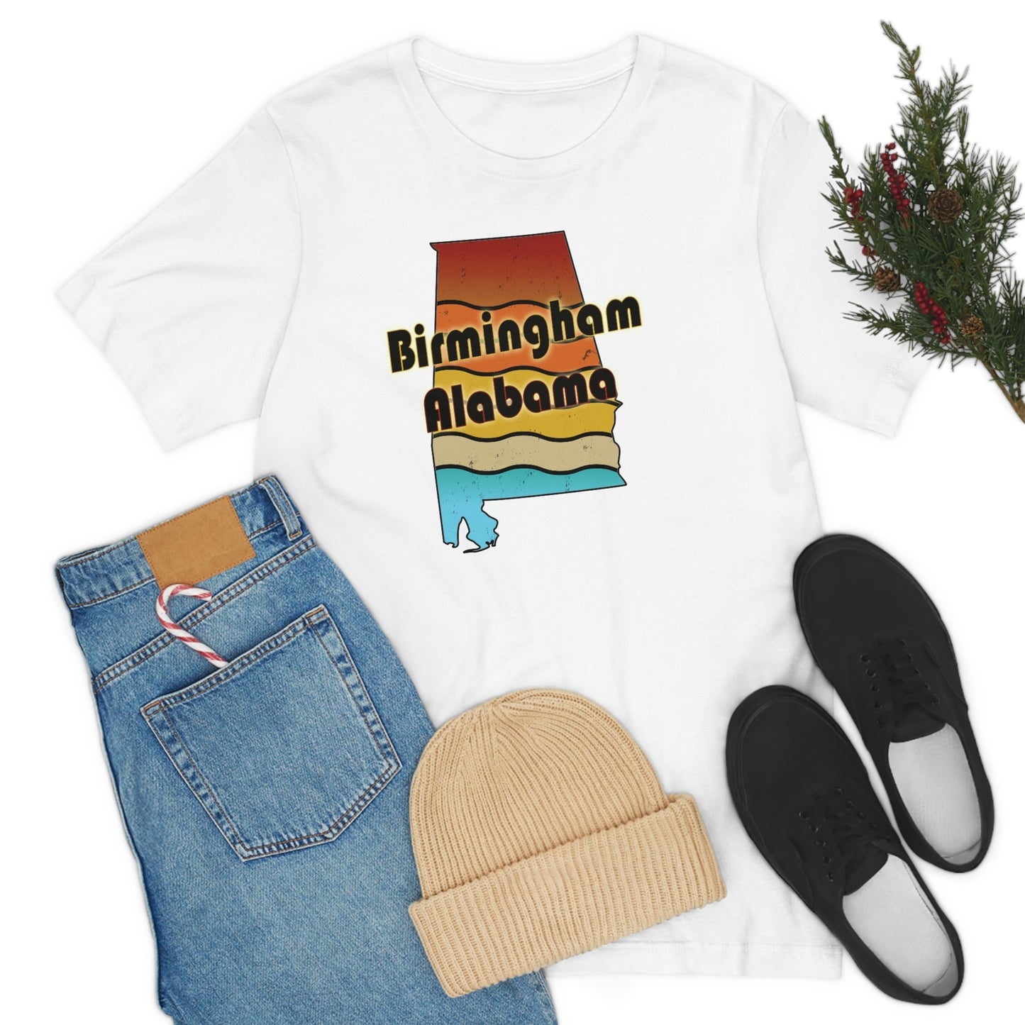 Birmingham Alabama Retro Sunset Unisex Jersey Short Sleeve T-shirt