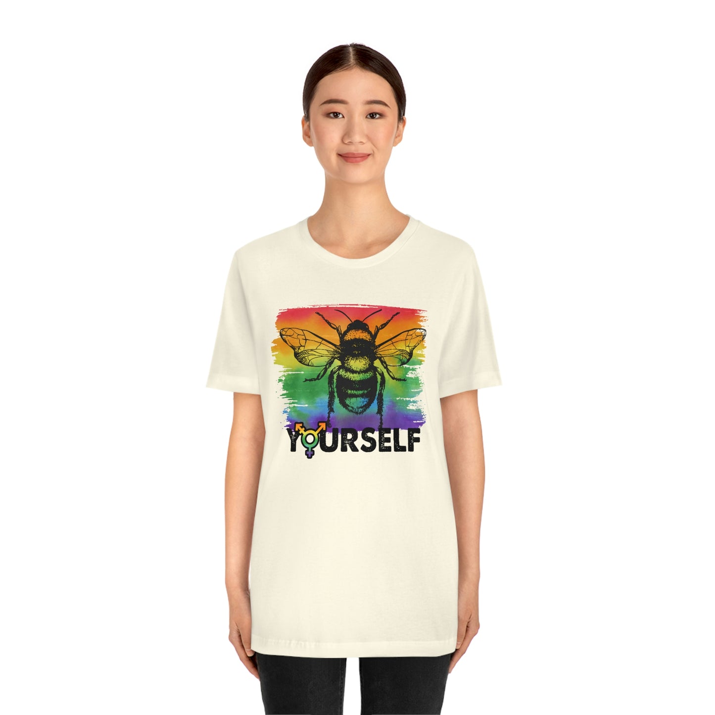 Bee Yourself LGBTQIA Print Unisex Jersey Short Sleeve Tee