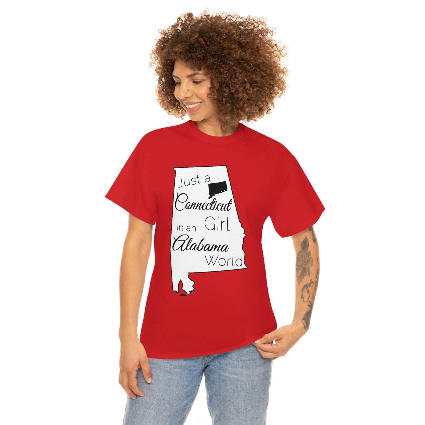 Just a Connecticut Girl in an Alabama World Unisex Heavy Cotton Tee