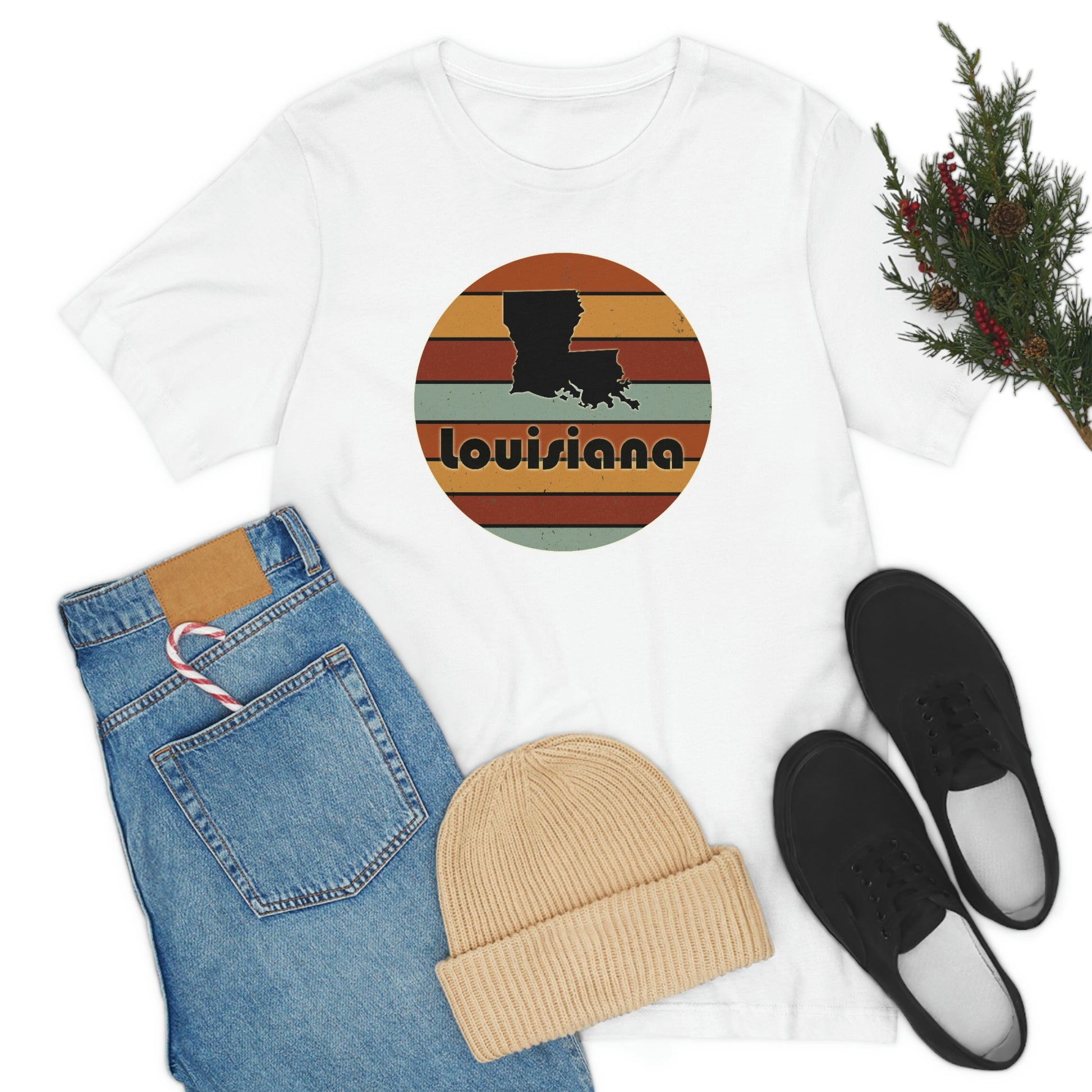 Louisiana Retro Sunset Short Sleeve T-shirt