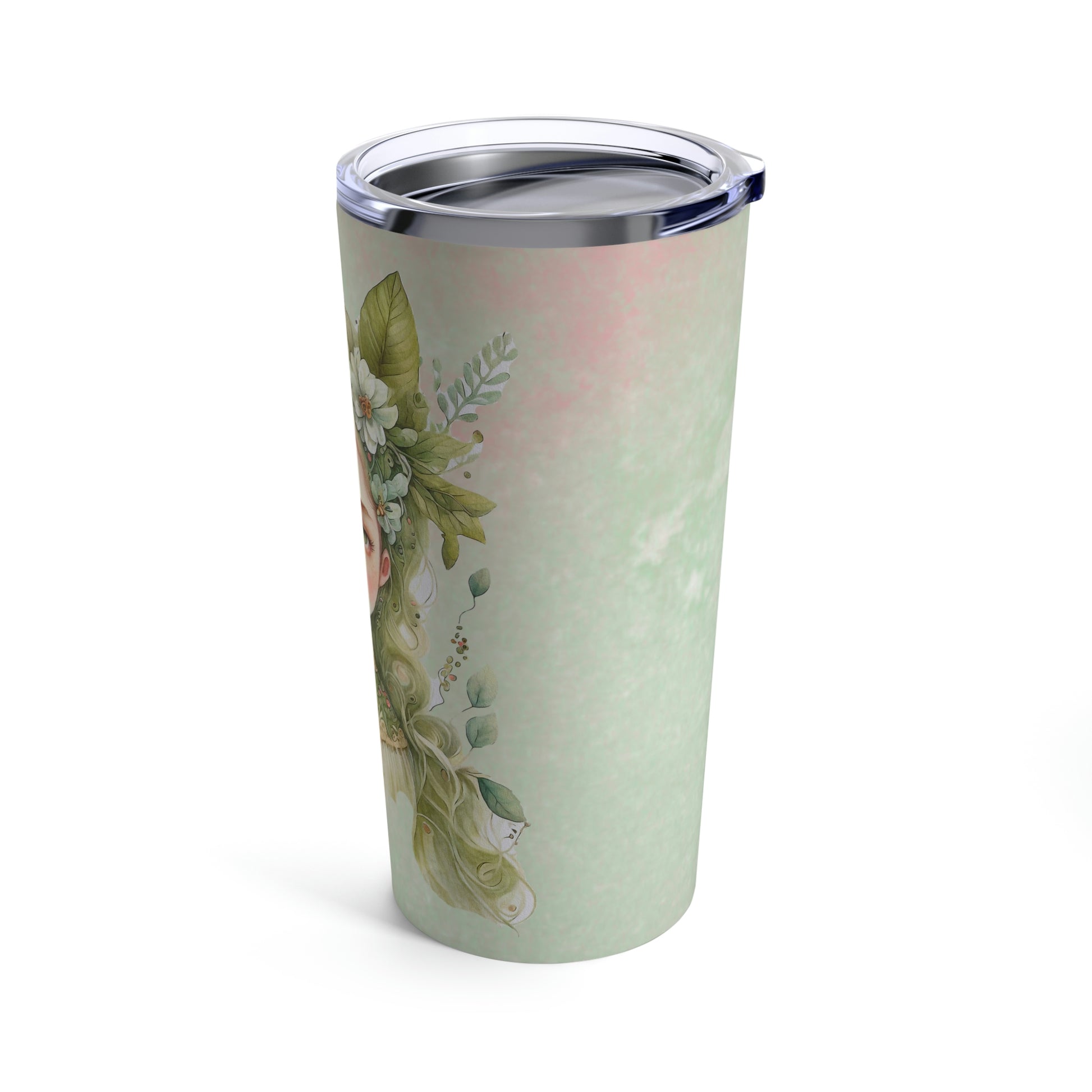 Girl Spring Flowers Watercolor Tumbler 20oz