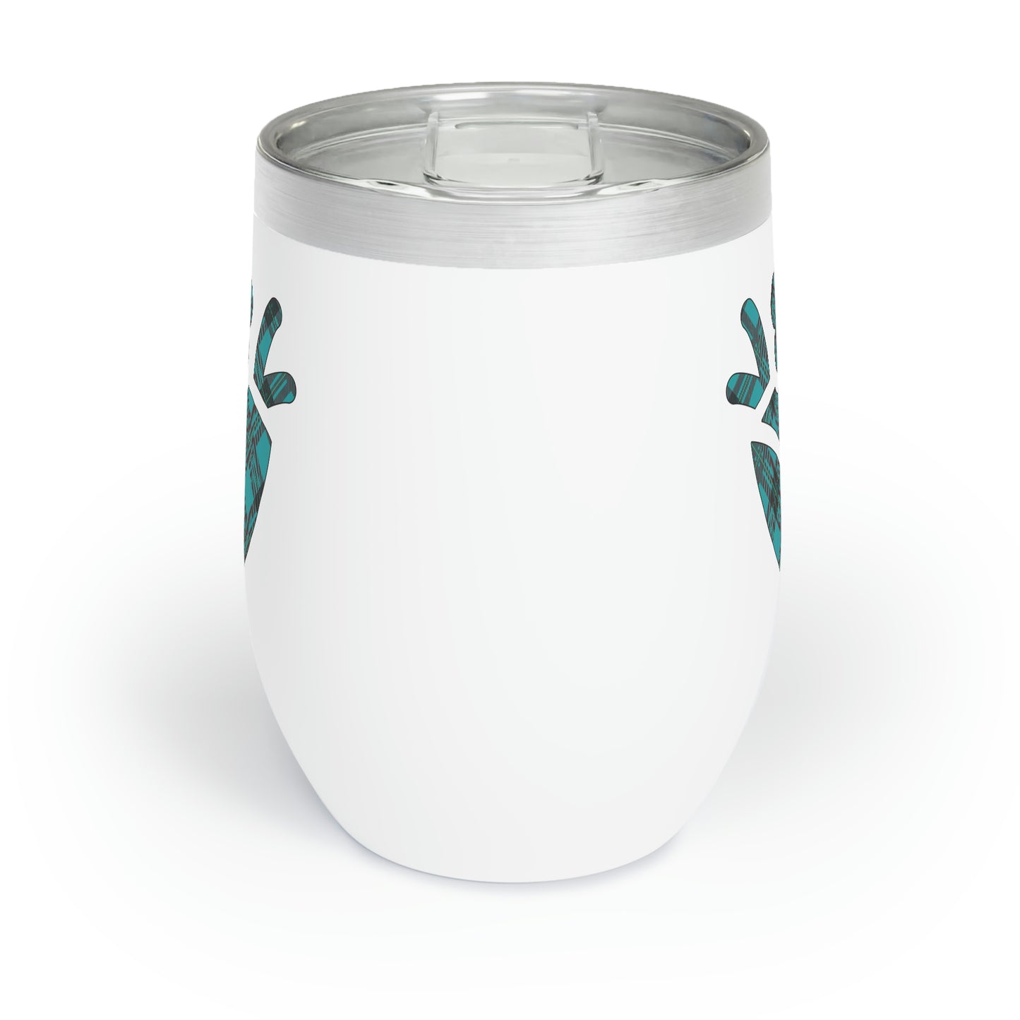 Blue Plaid Egg Cup Flower Easter Chill Wine Tumbler