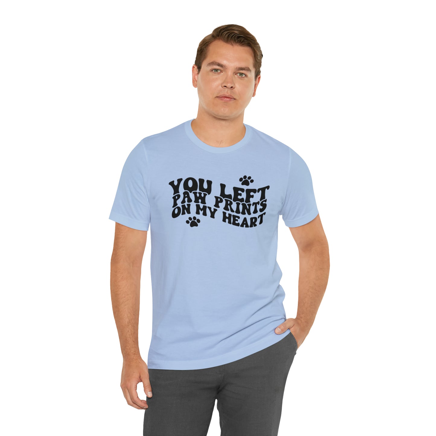 You Left Your Paw Prints On My Heart Cat Short Sleeve T-shirt