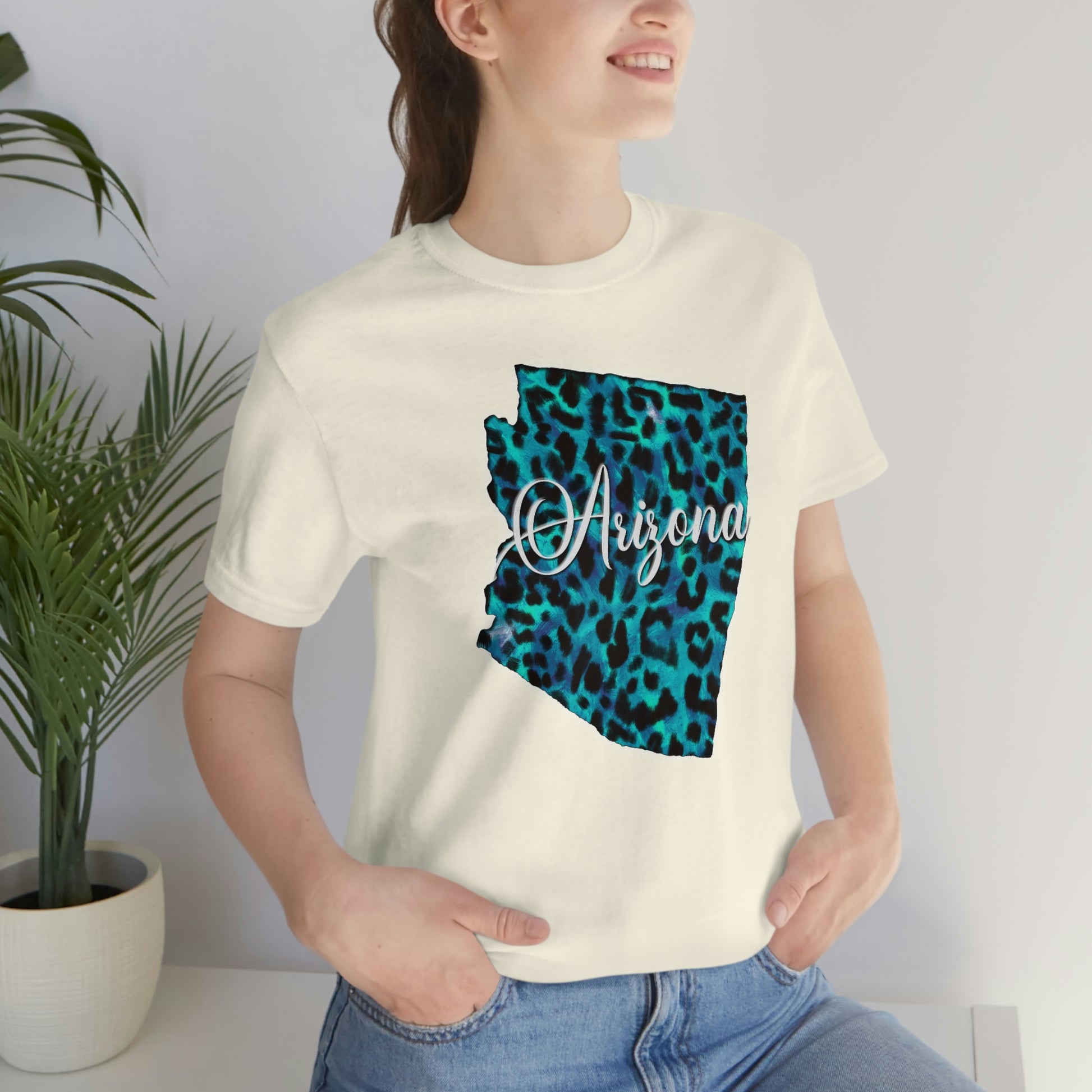 Arizona Blue Leopard Unisex Jersey Short Sleeve Tee Tshirt T-shirt