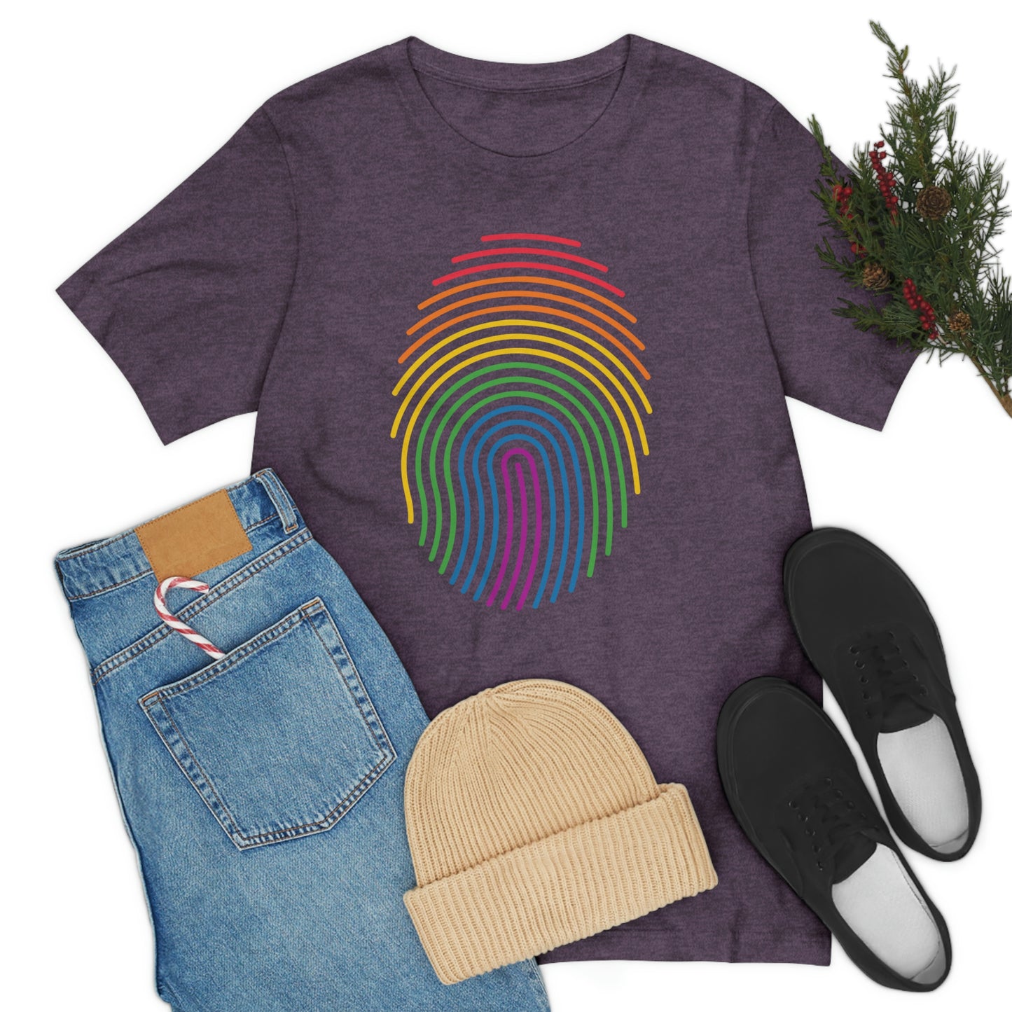Fingerprint LGBTQIA Print Unisex Jersey Short Sleeve Tee