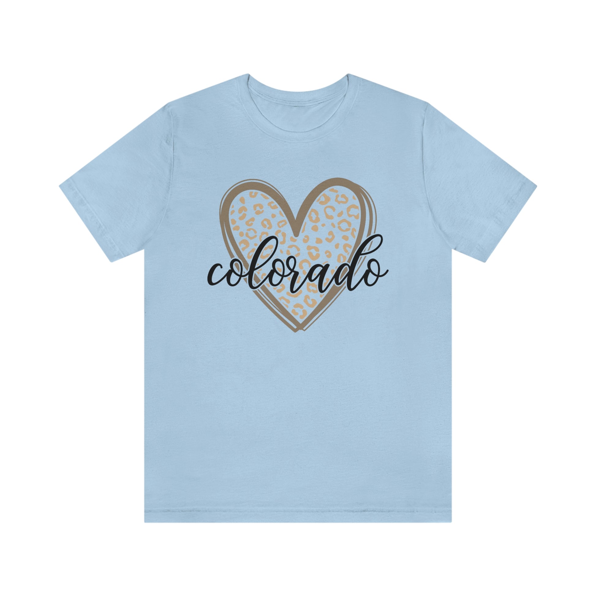 Colorado Heart Gold Leopard Print Unisex Jersey Short Sleeve Tee Tshirt T-shirt