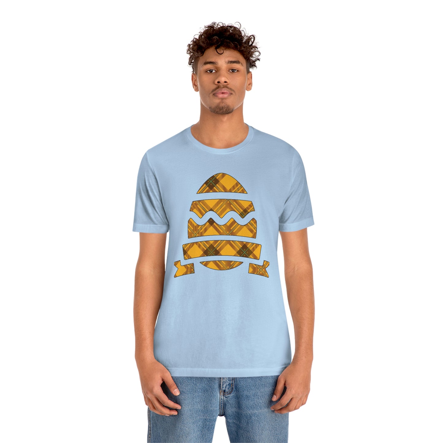 Plaid Egg Easter Spring Unisex Jersey Short Sleeve Tee