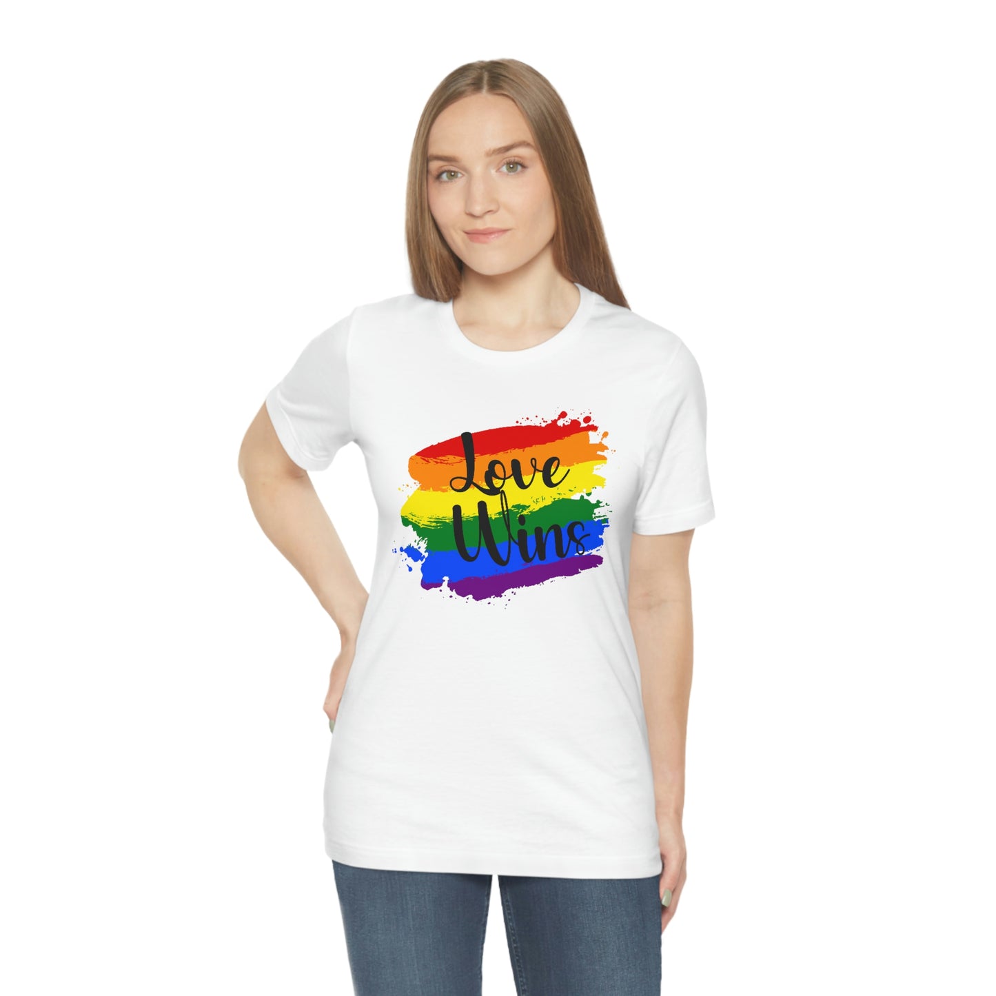Love Wins LGBTQIA Print Unisex Jersey Short Sleeve Tee
