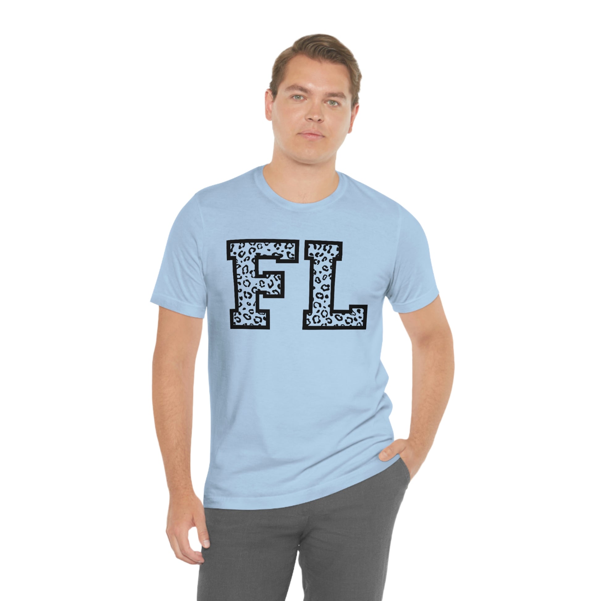 Florida FL Leopard Print Short Sleeve T-shirt