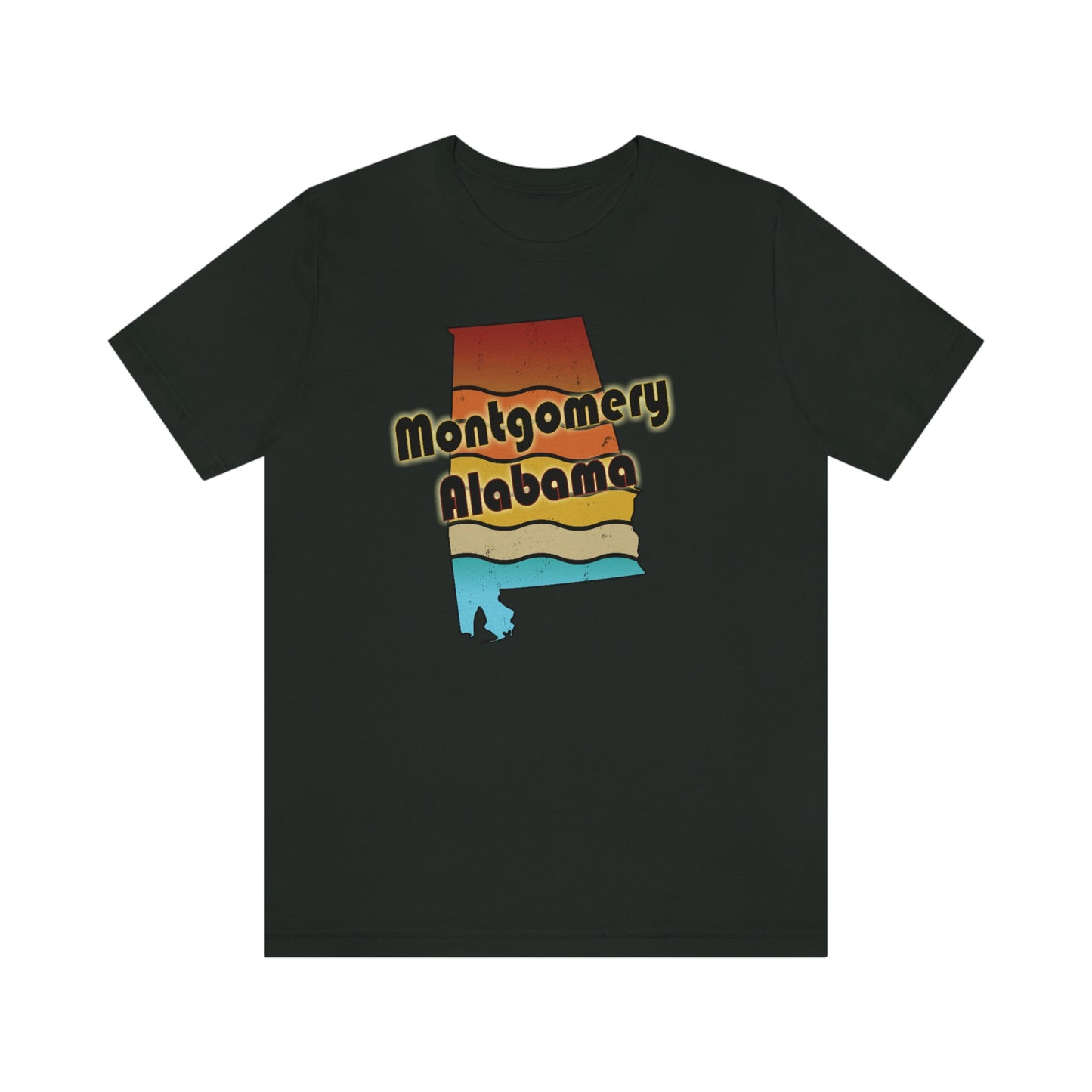Montgomery Alabama Retro Sunset Unisex Jersey Short Sleeve T-shirt