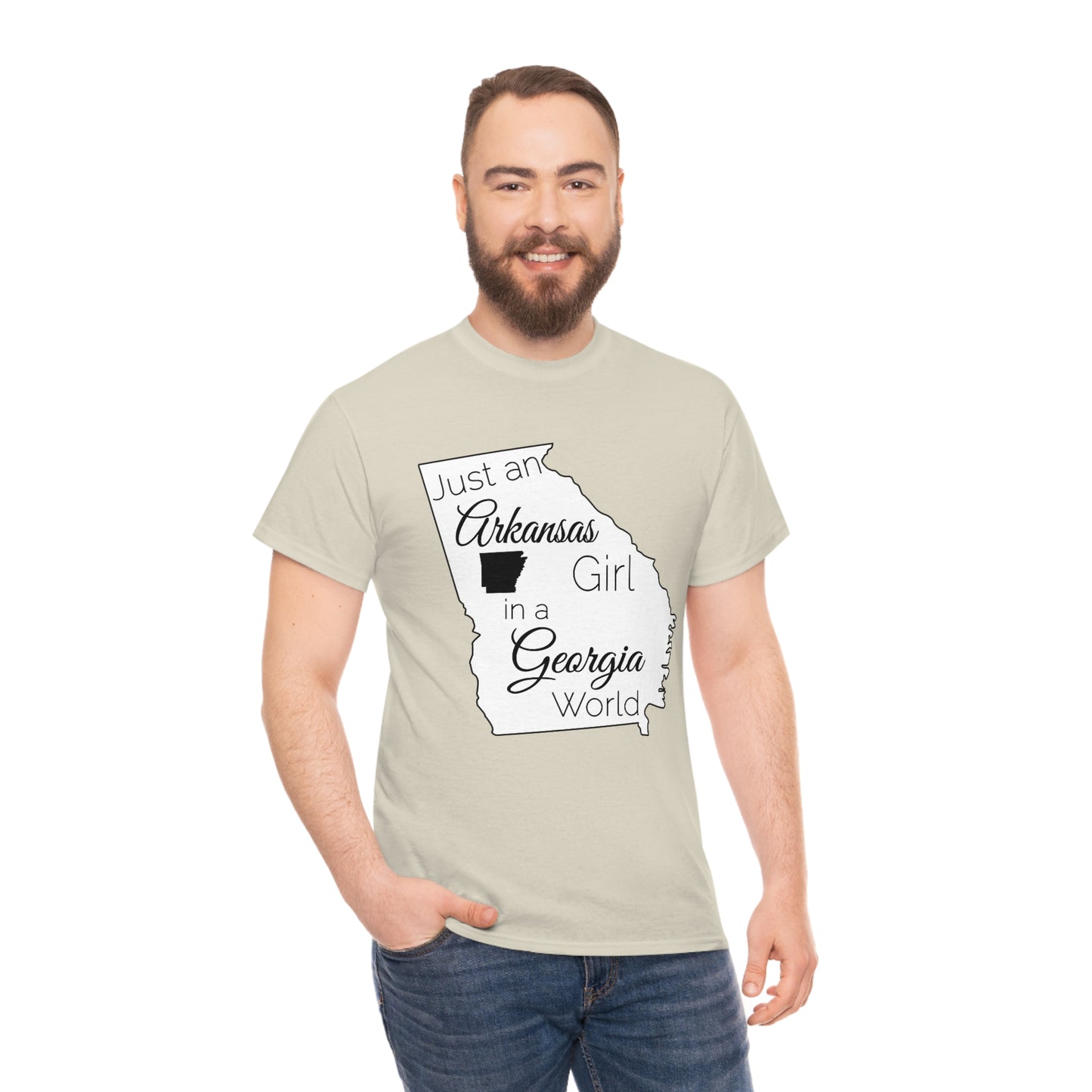Just an Arkansas Girl in a Georgia World Unisex Heavy Cotton Tee