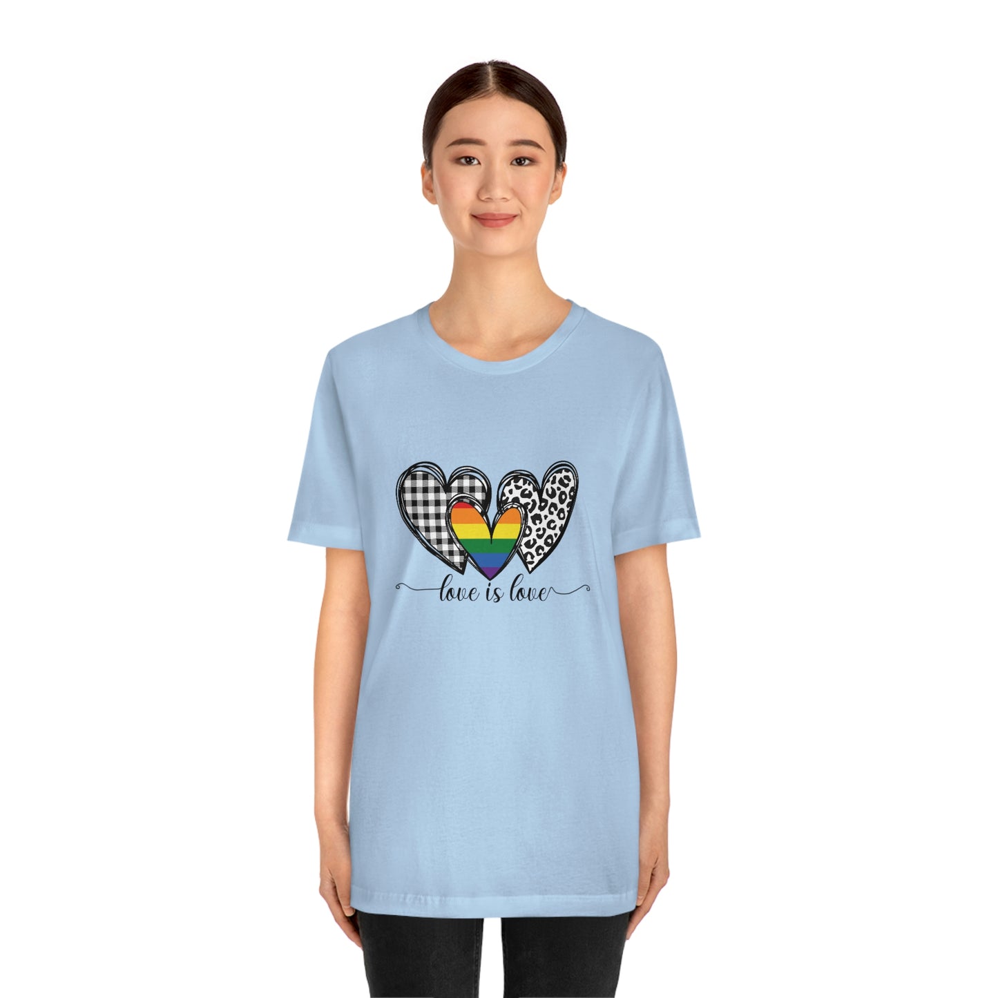 Love is Love LGBTQIA Print Unisex Jersey Short Sleeve Tee