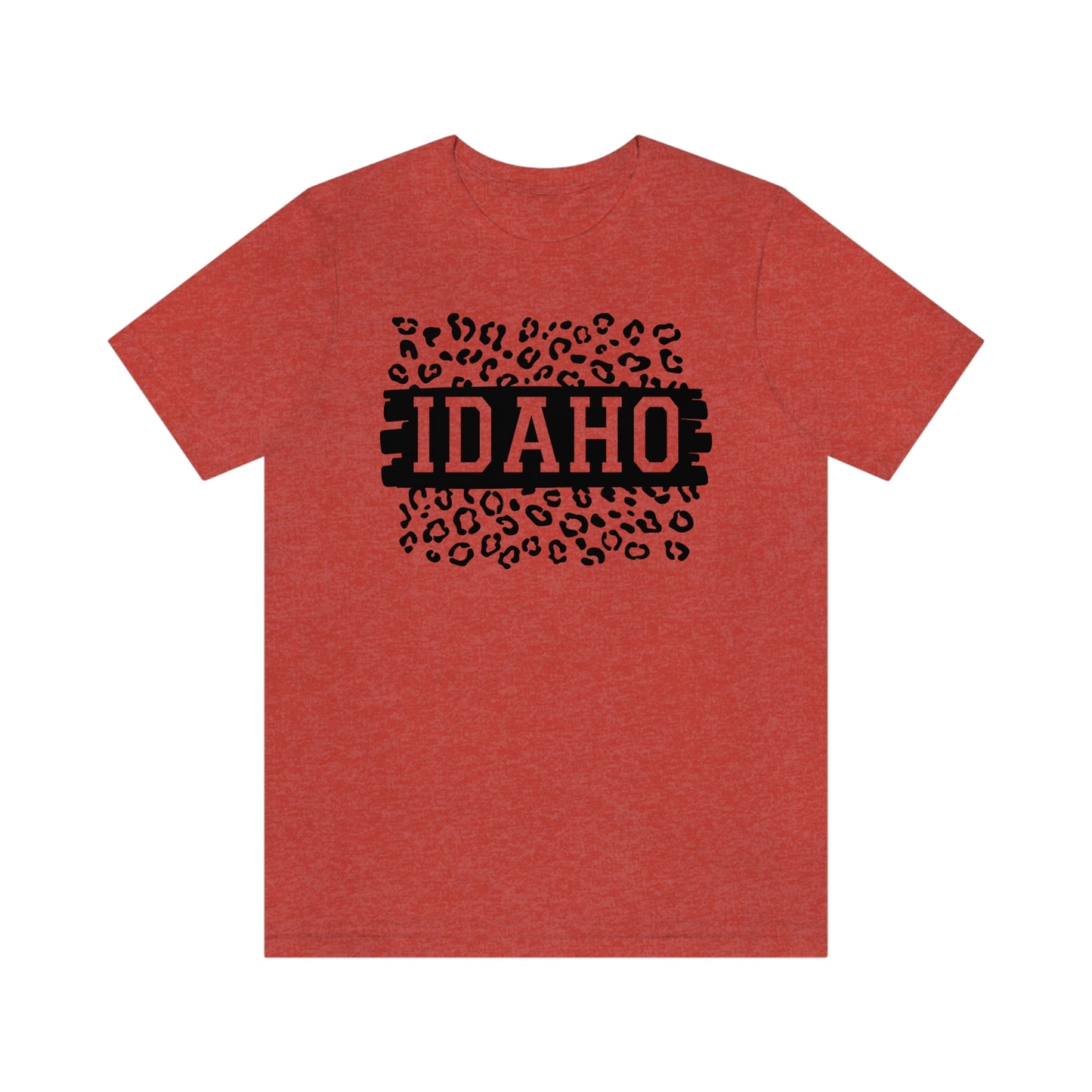 Idaho Leopard Print Background Short Sleeve T-shirt