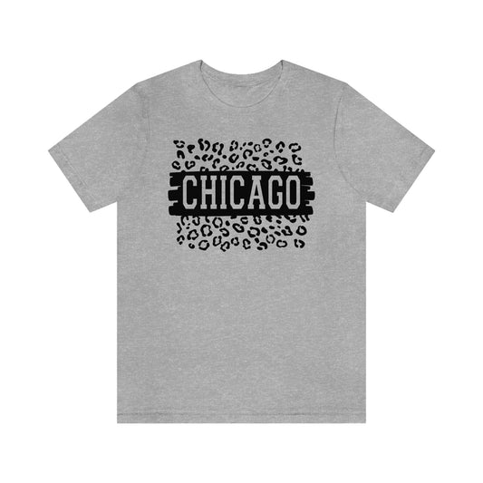 Chicago Illinois Leopard Print Short Sleeve T-shirt