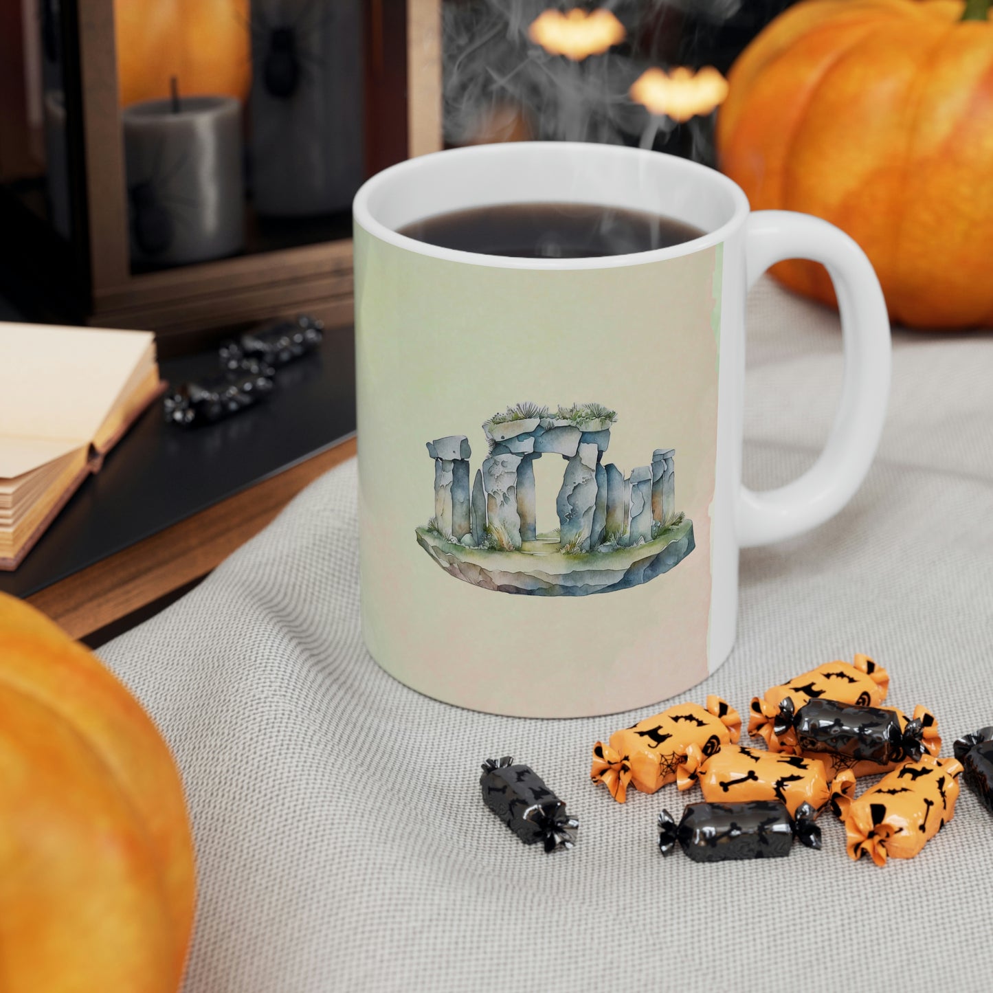 Standing Stones Watercolor Ceramic Mug 11oz
