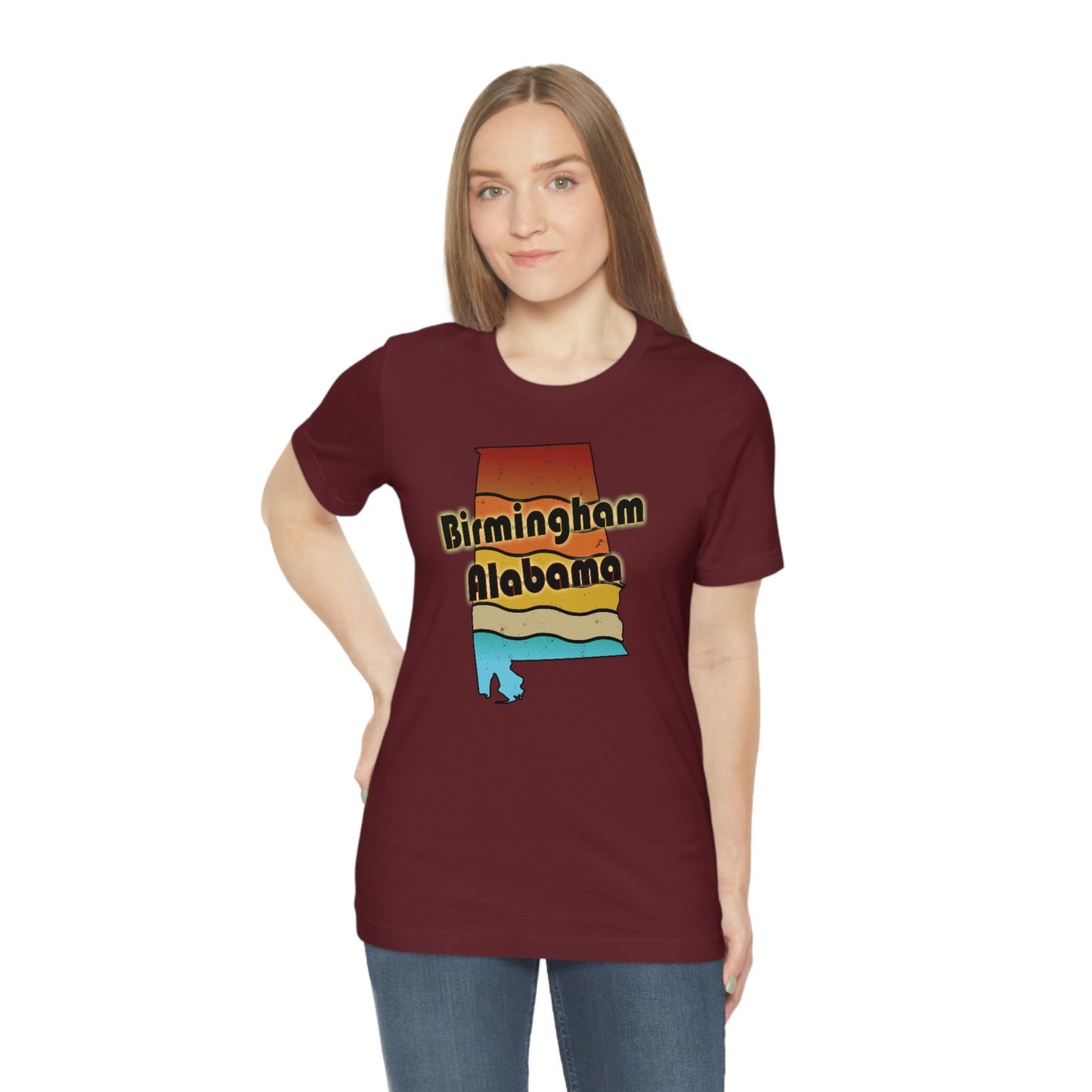 Birmingham Alabama Retro Sunset Unisex Jersey Short Sleeve T-shirt