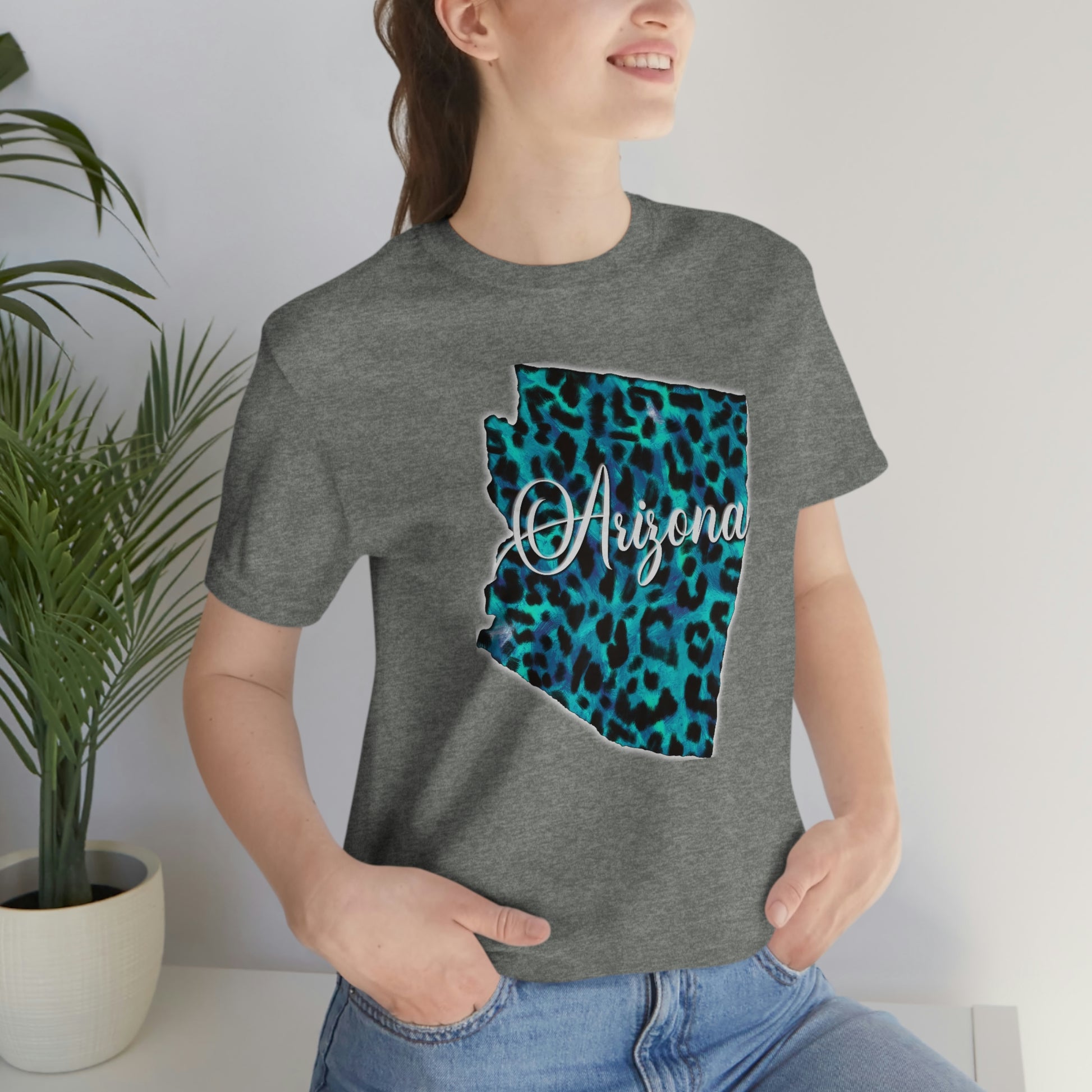 Arizona Blue Leopard Unisex Jersey Short Sleeve Tee Tshirt T-shirt
