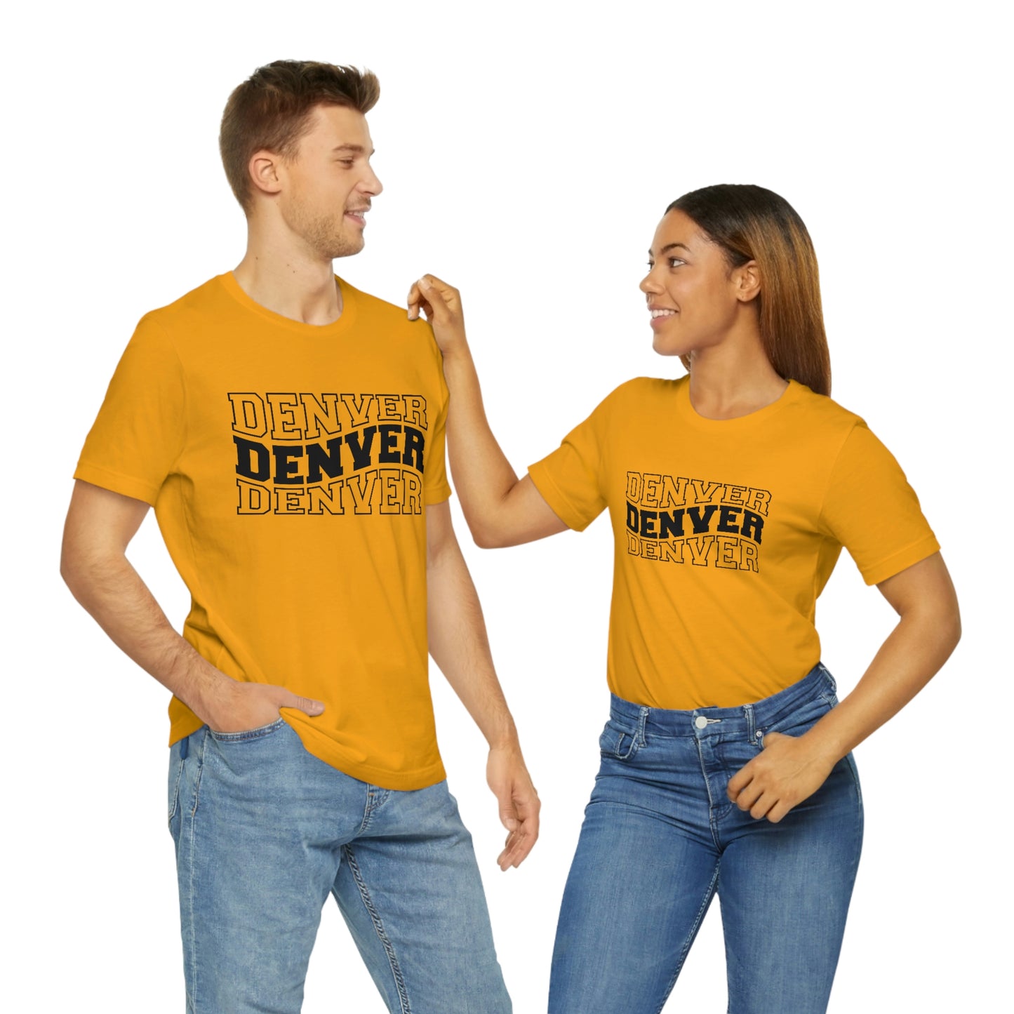 Denver Varsity Wavy Unisex Jersey Short Sleeve Tee Tshirt T-shirt