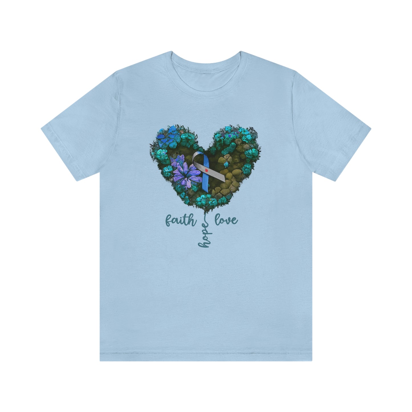 Faith Hope Love Diabetes Awareness Print Unisex Jersey Short Sleeve Tee