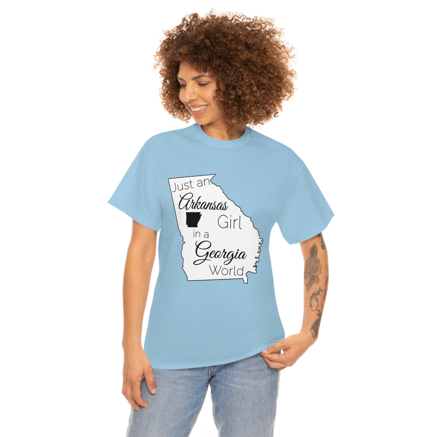 Just an Arkansas Girl in a Georgia World Unisex Heavy Cotton Tee
