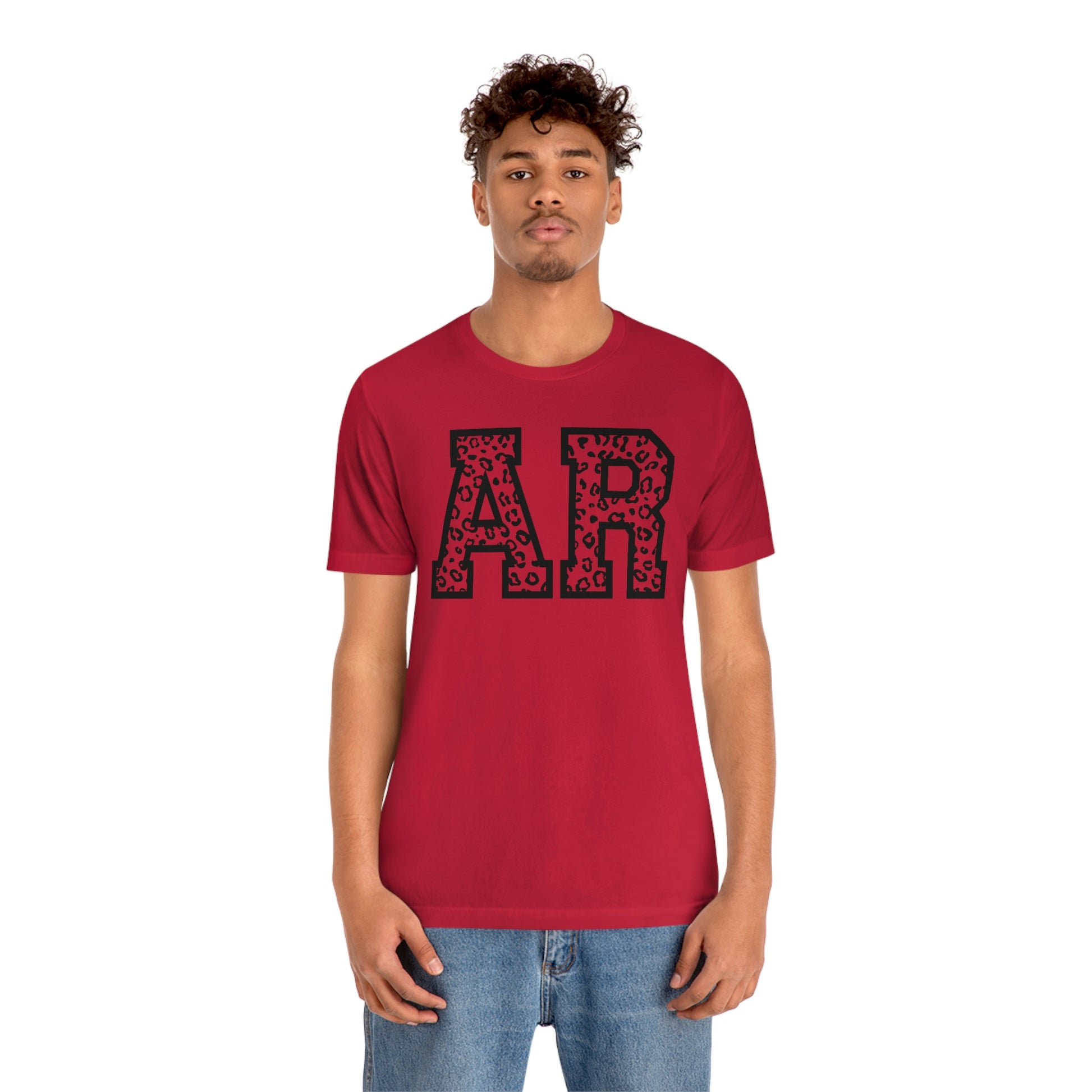 Arkansas AR Leopard Print US Flag Unisex Jersey Short Sleeve Tee Tshirt T-shirt
