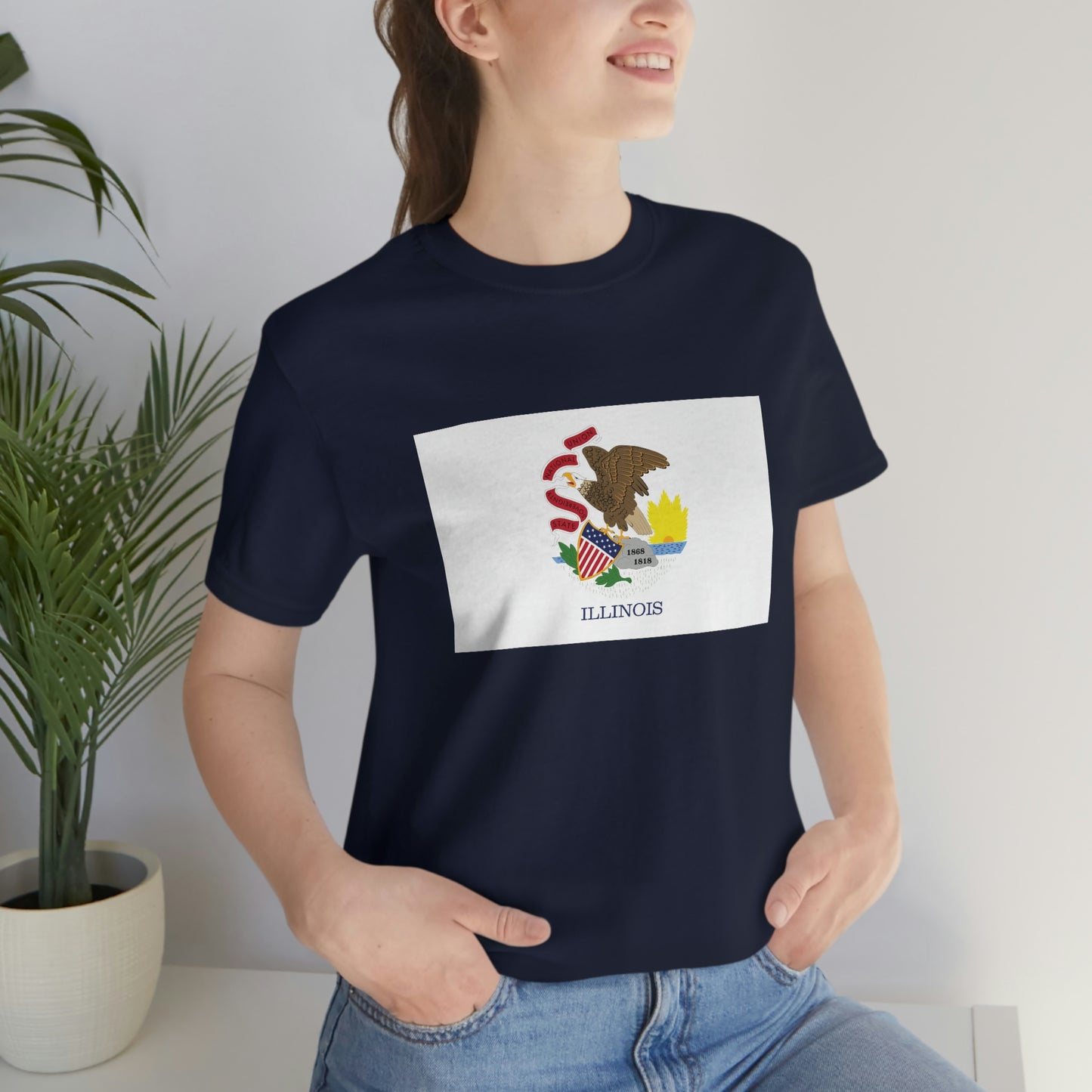 Illinois Flag Unisex Jersey Short Sleeve Tee Tshirt T-shirt