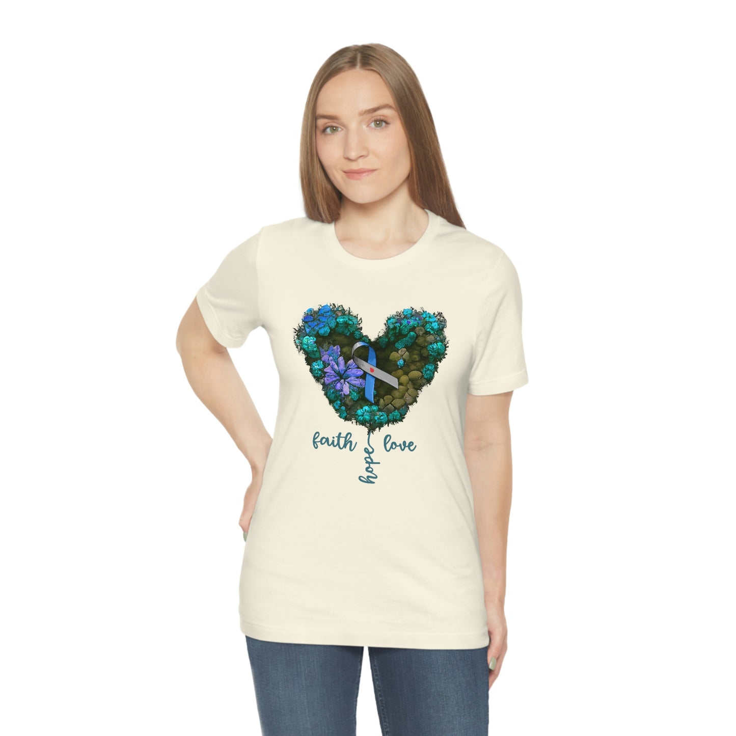 Faith Hope Love Diabetes Awareness Print Unisex Jersey Short Sleeve Tee