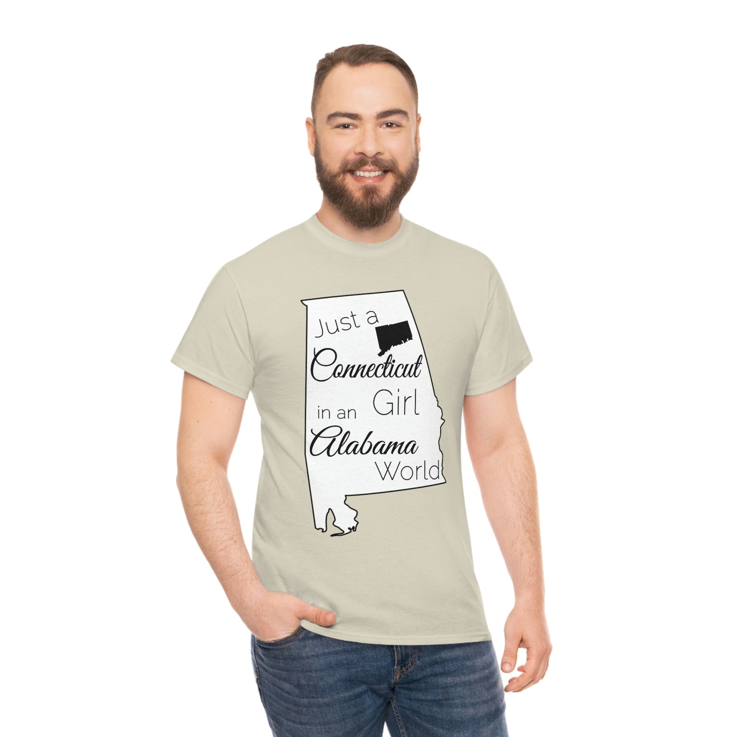 Just a Connecticut Girl in an Alabama World Unisex Heavy Cotton Tee