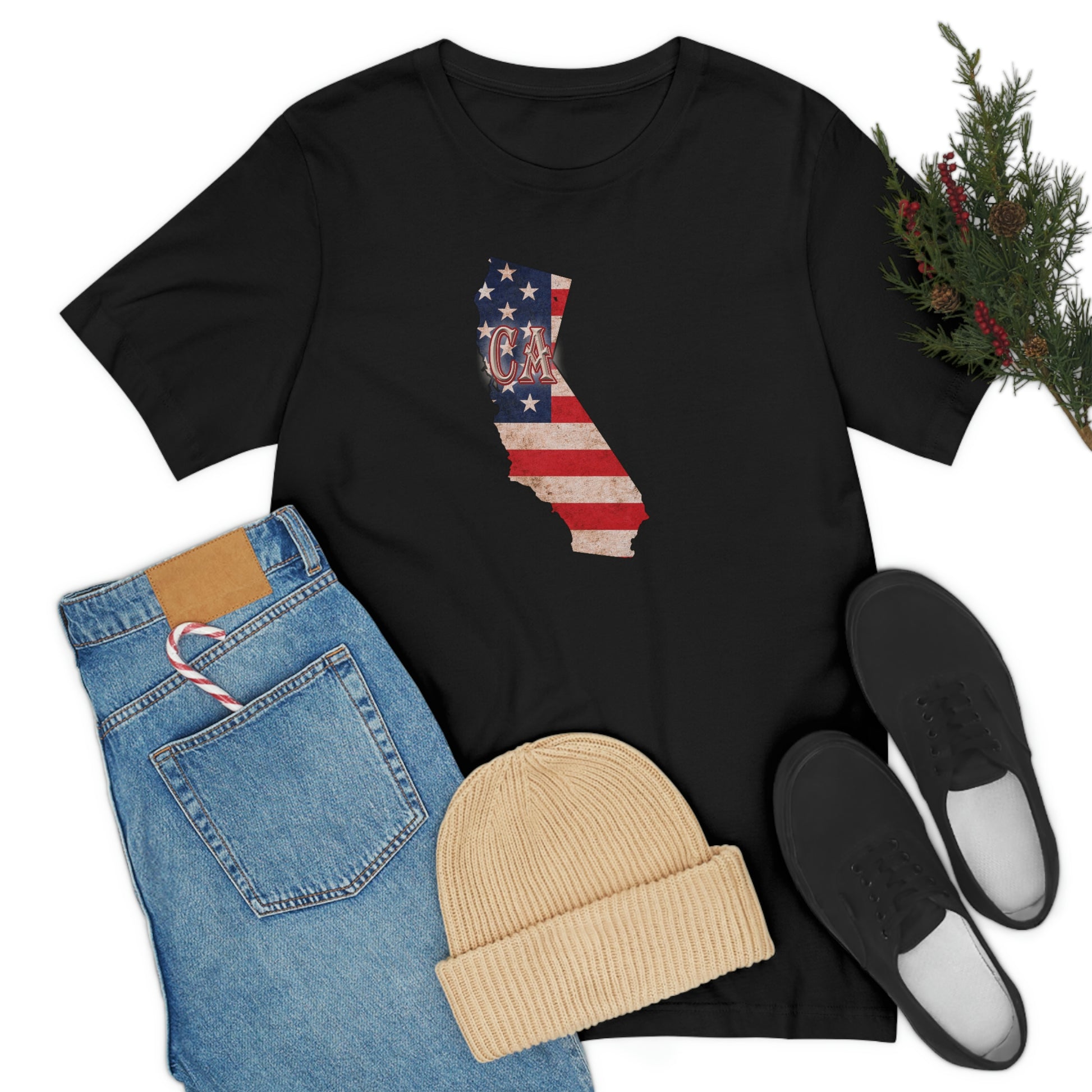 California US Flag Unisex Jersey Short Sleeve Tee Tshirt T-shirt