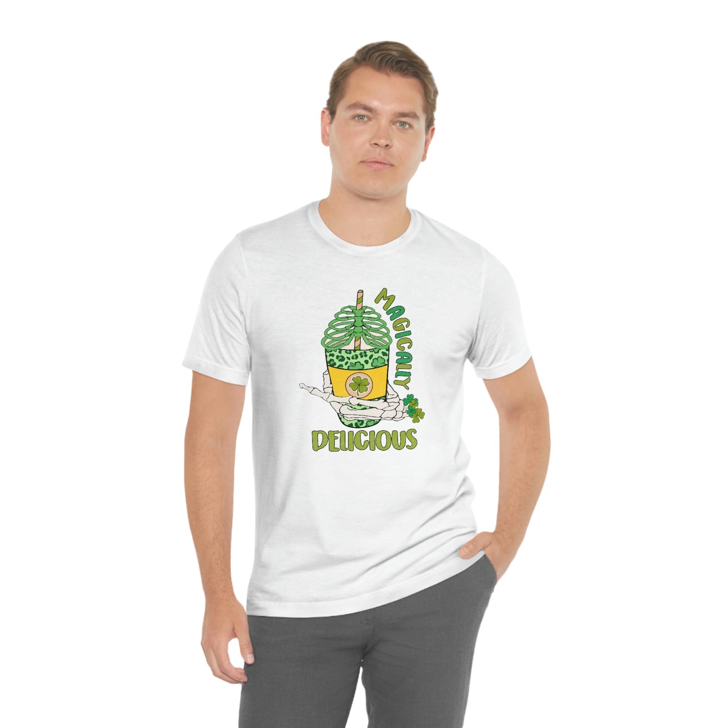 Magically Delicious Coffee Cup St. Patrick's Day Unisex Jersey Short Sleeve Tee