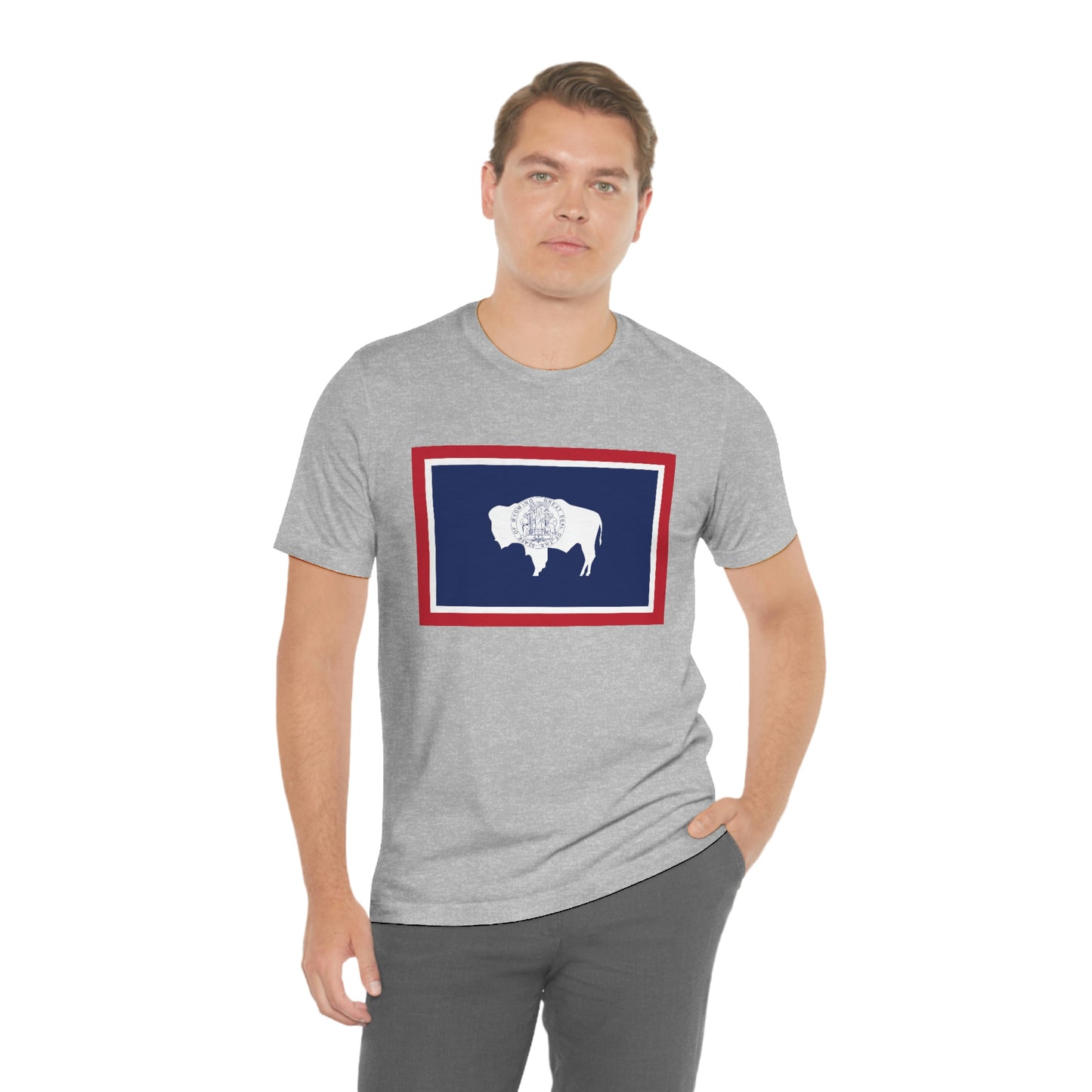 Wyoming Flag Unisex Jersey Short Sleeve Tee Tshirt T-shirt