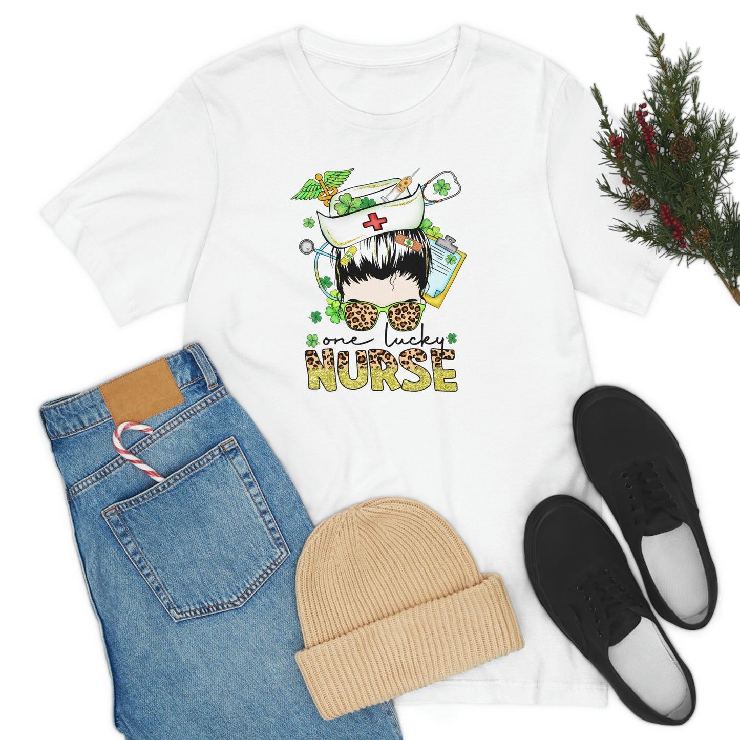 One Lucky Nurse Hat St. Patrick's Day Unisex Jersey Short Sleeve Tee