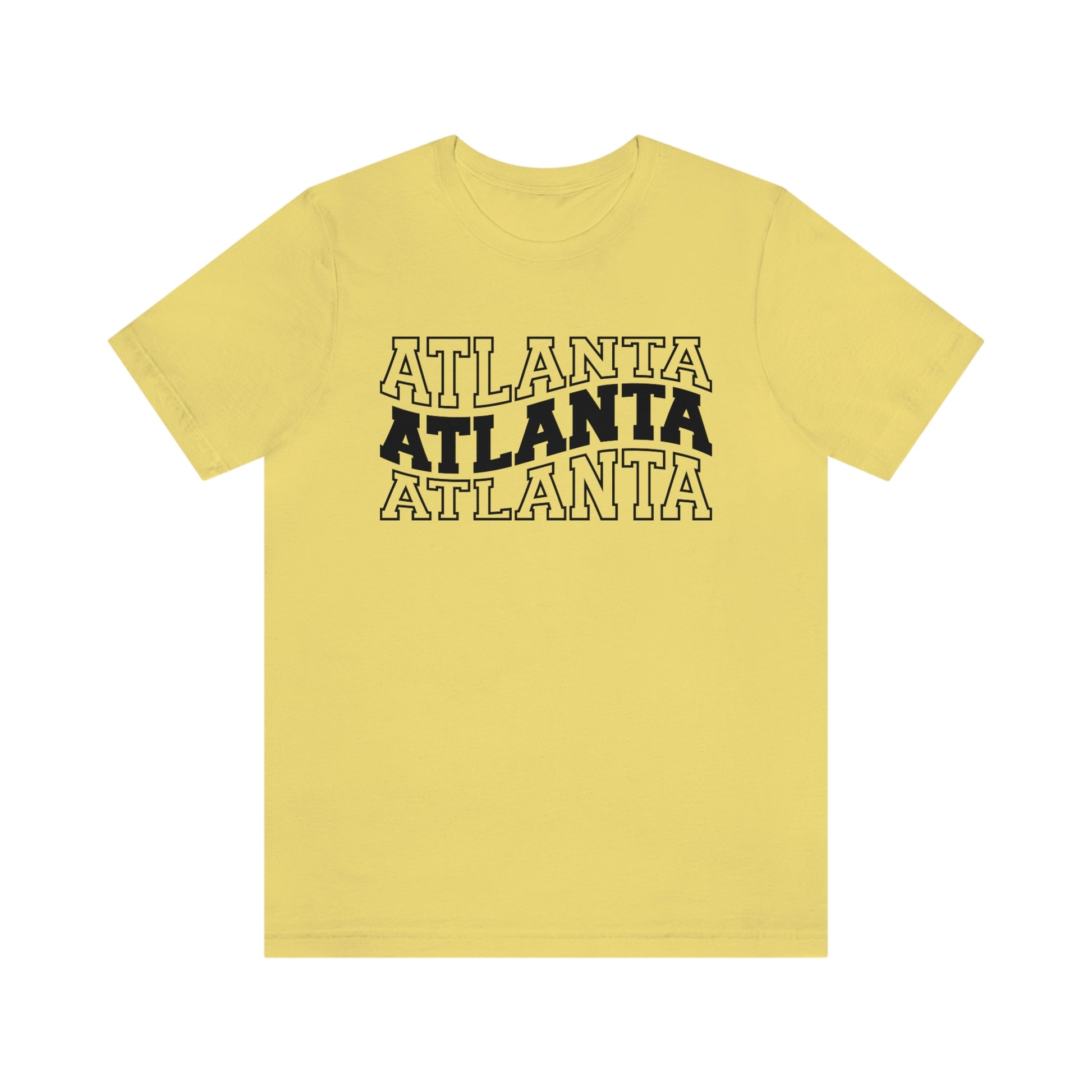 Atlanta Georgia Varsity Letters Wavy Short Sleeve T-shirt