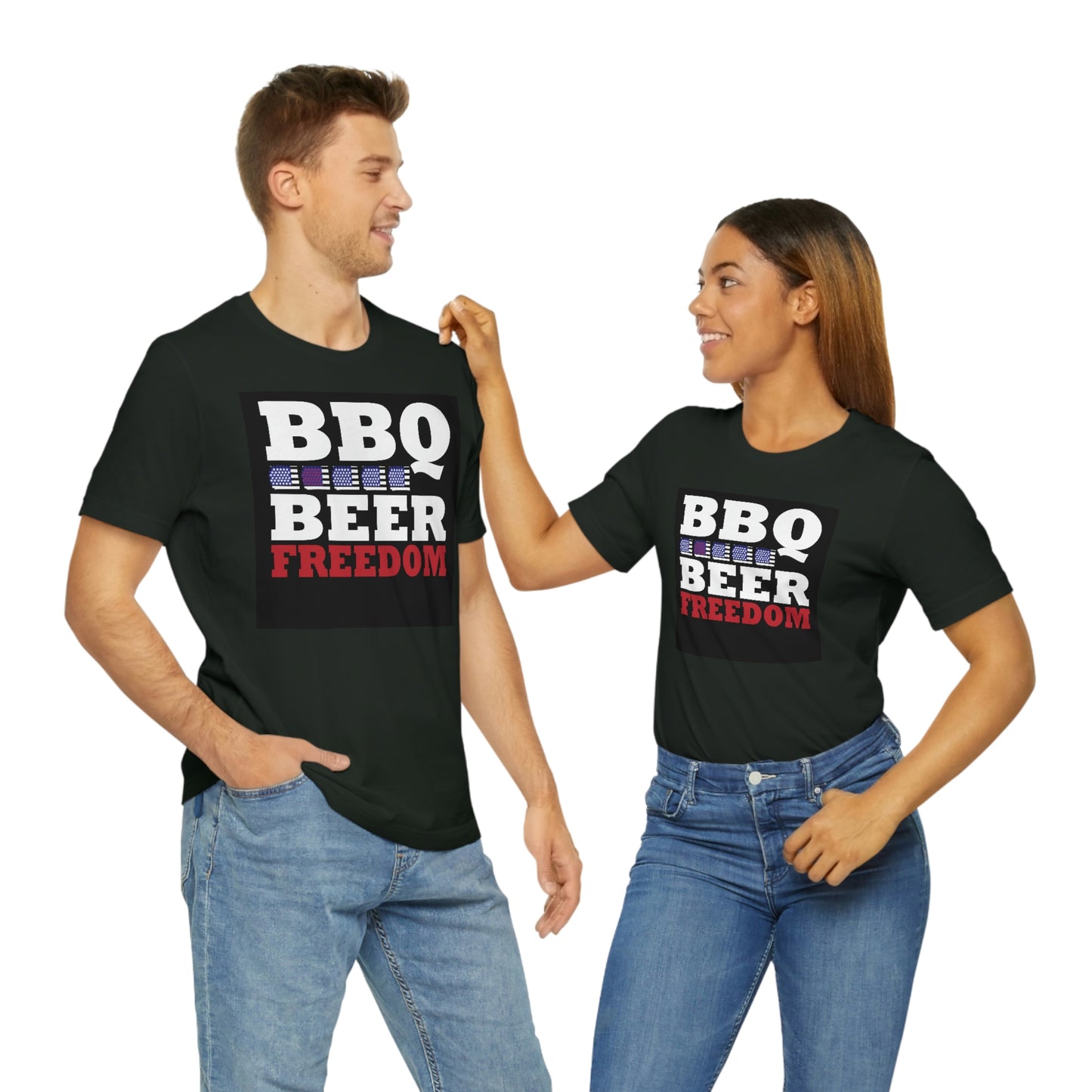 BBQ Beer Freedom Unisex Jersey Short Sleeve Tee