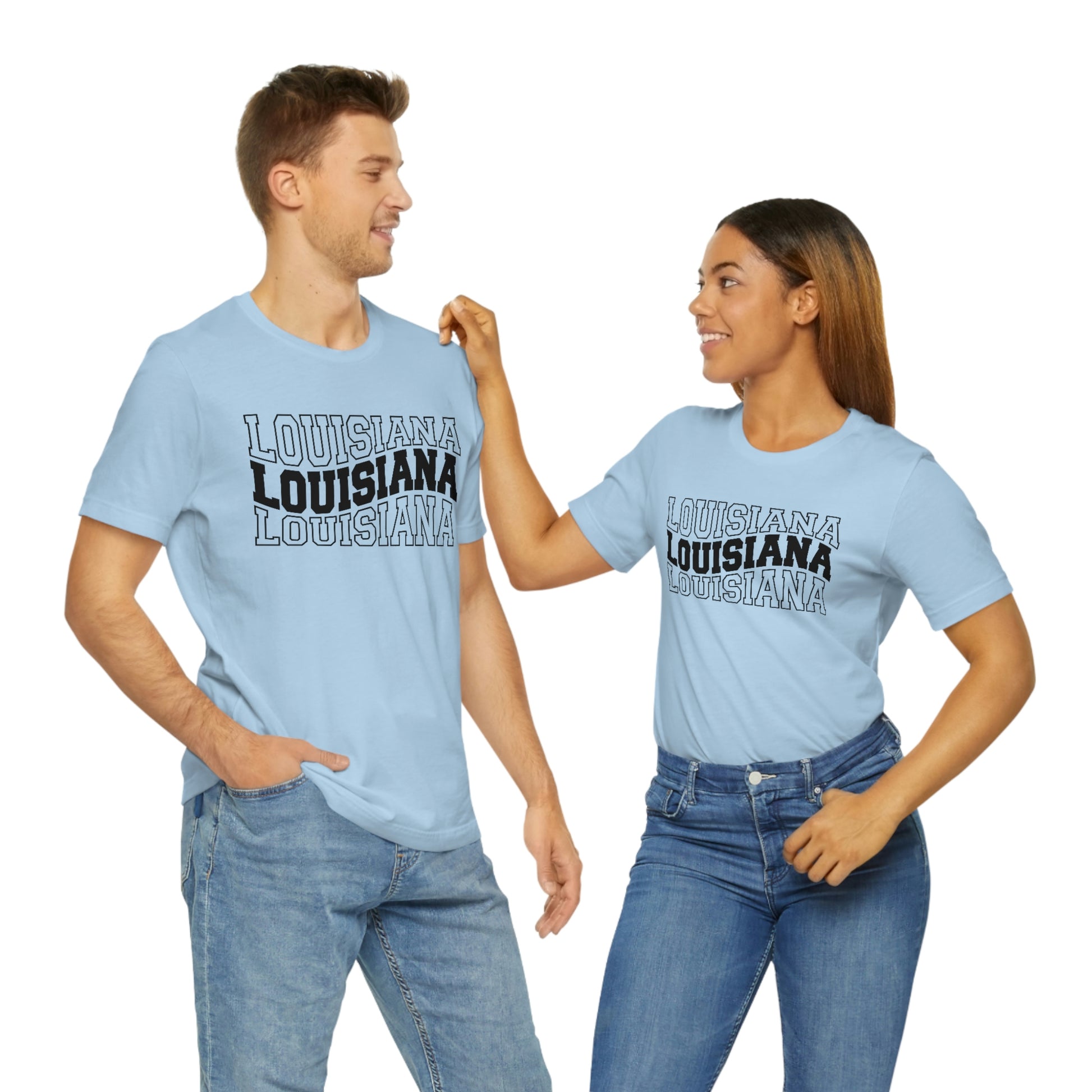 Louisiana Varsity Letters Triple Wavy Short Sleeve T-shirt