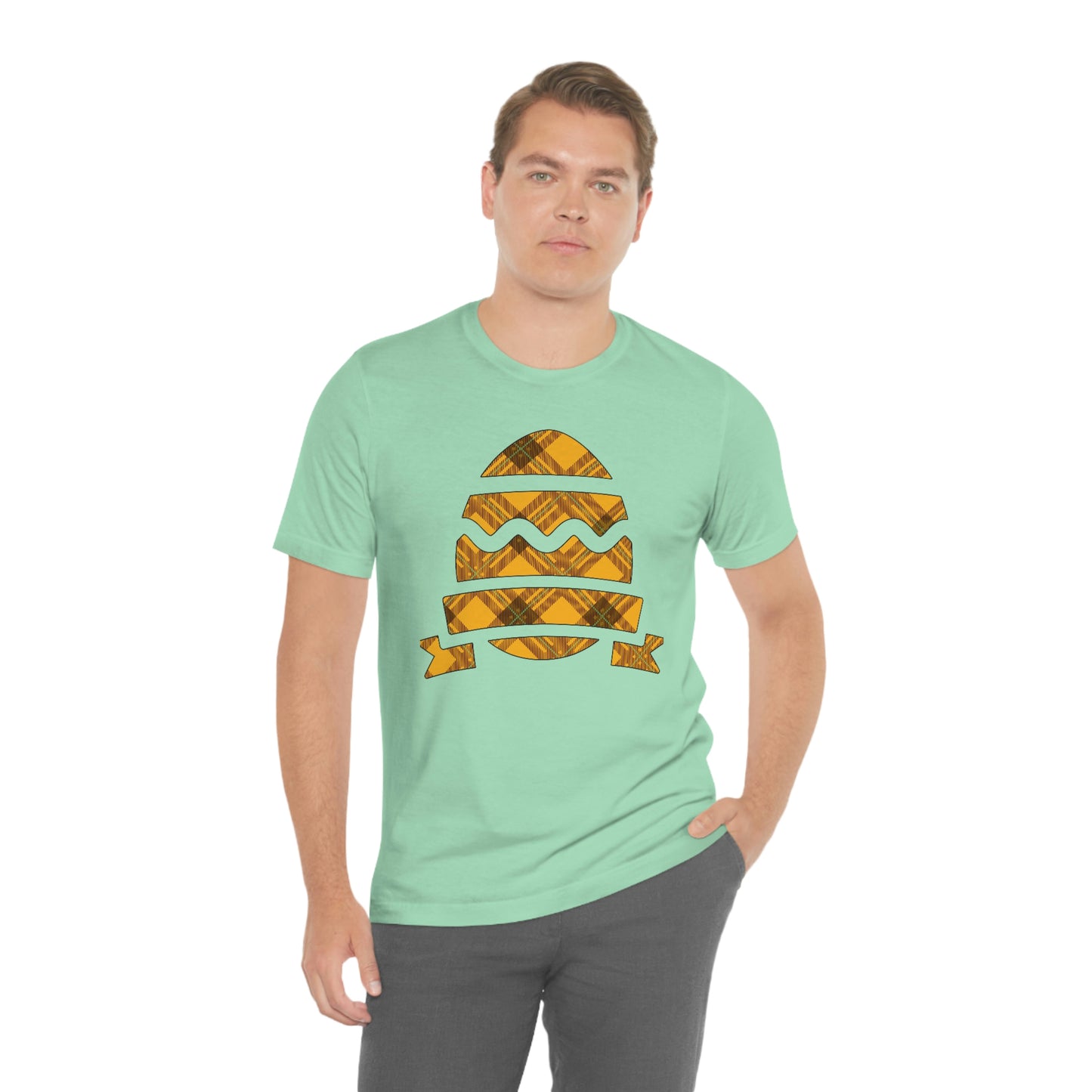 Plaid Egg Easter Spring Unisex Jersey Short Sleeve Tee