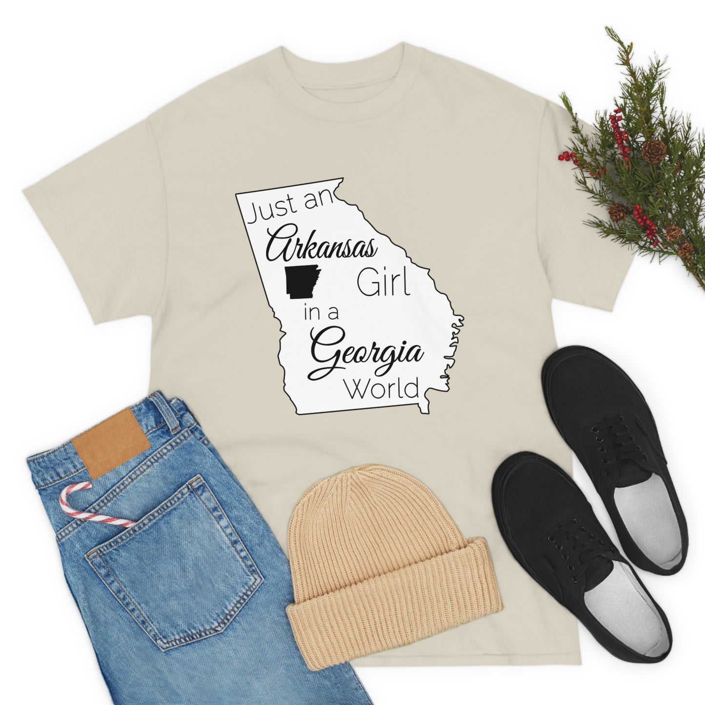 Just an Arkansas Girl in a Georgia World Unisex Heavy Cotton Tee